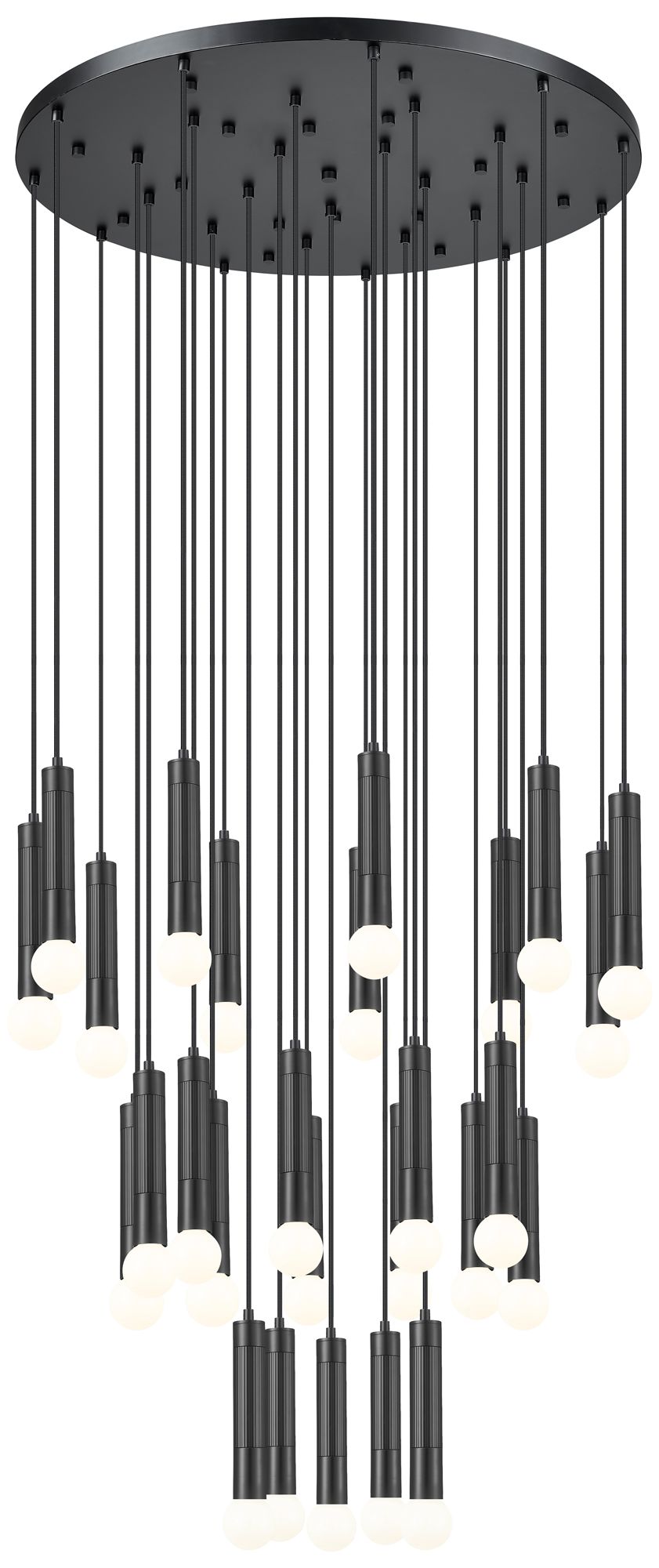 Stari Matte Black 27-Light Chandelier