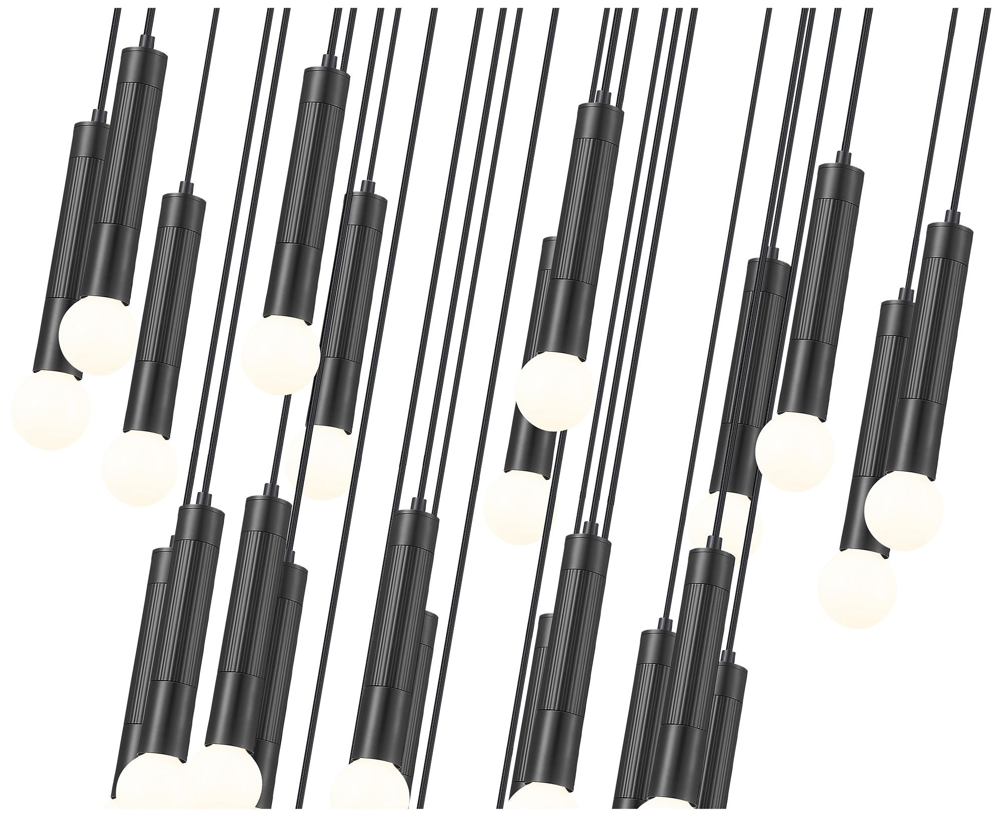 Stari Matte Black 27-Light Chandelier
