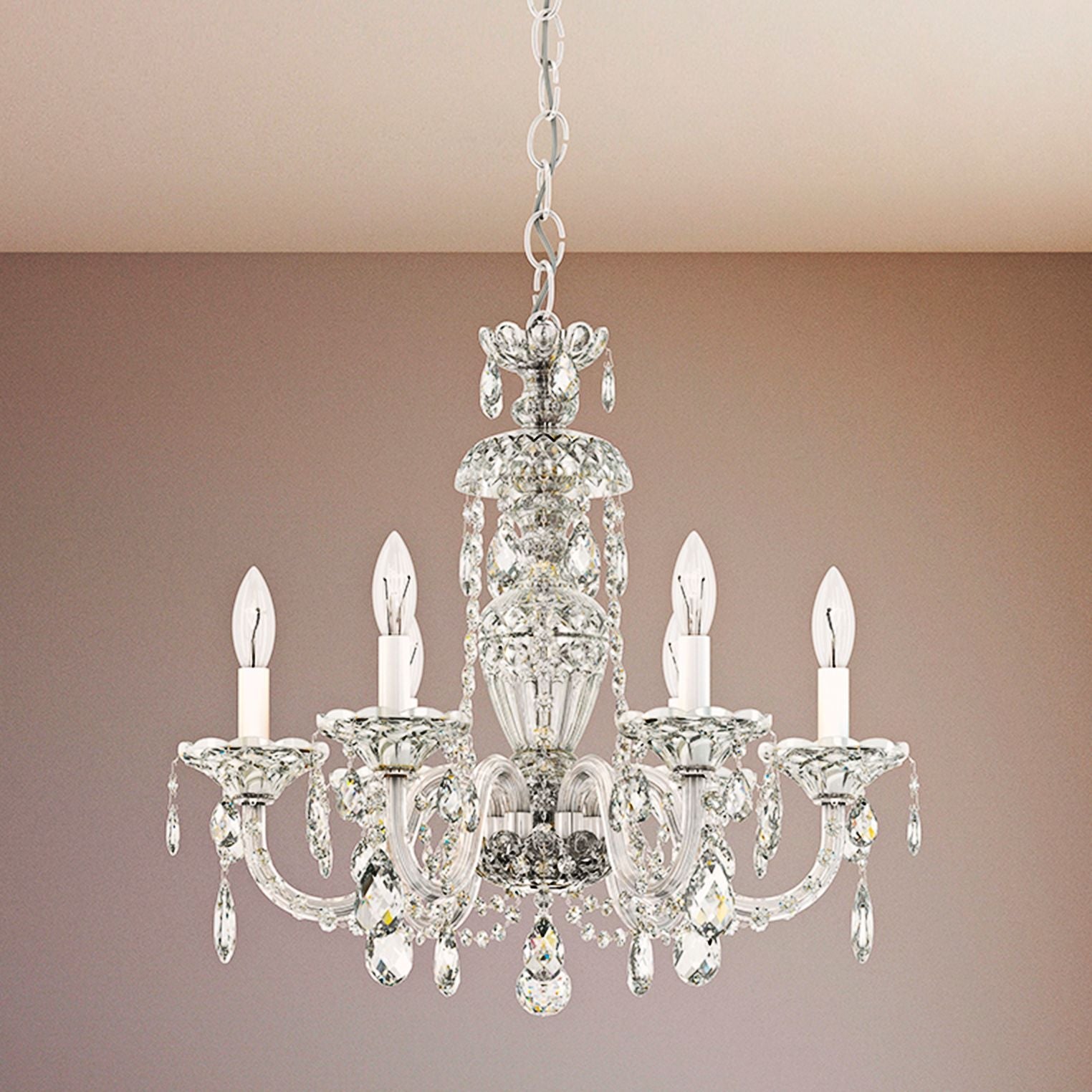 Sterling 22.5"H X 6-Light Crystal Chandelier