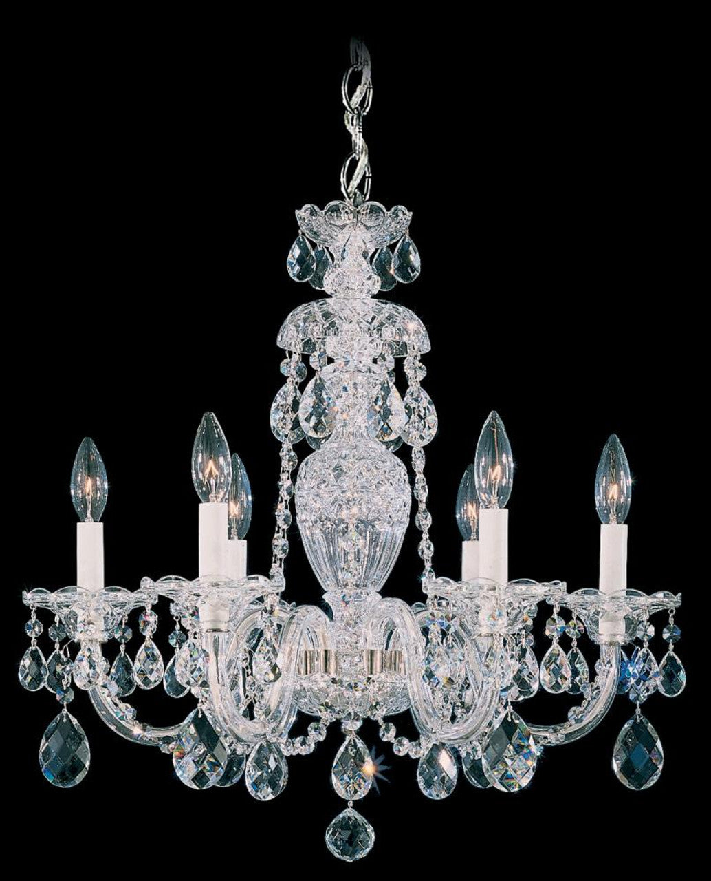 Renaissance Chandelier, 25-Light, Antique Silver, Clear Heritage Crystal, 36"W (3783-48 XXK73)