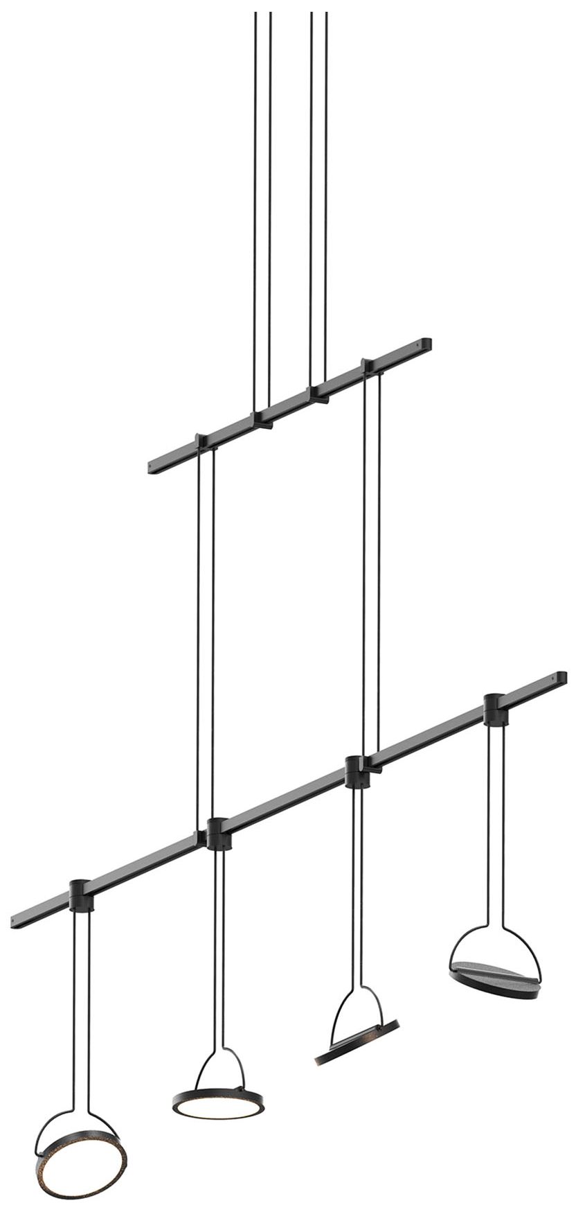 Suspenders Light Guide 37" Wide Satin Black Chandelier
