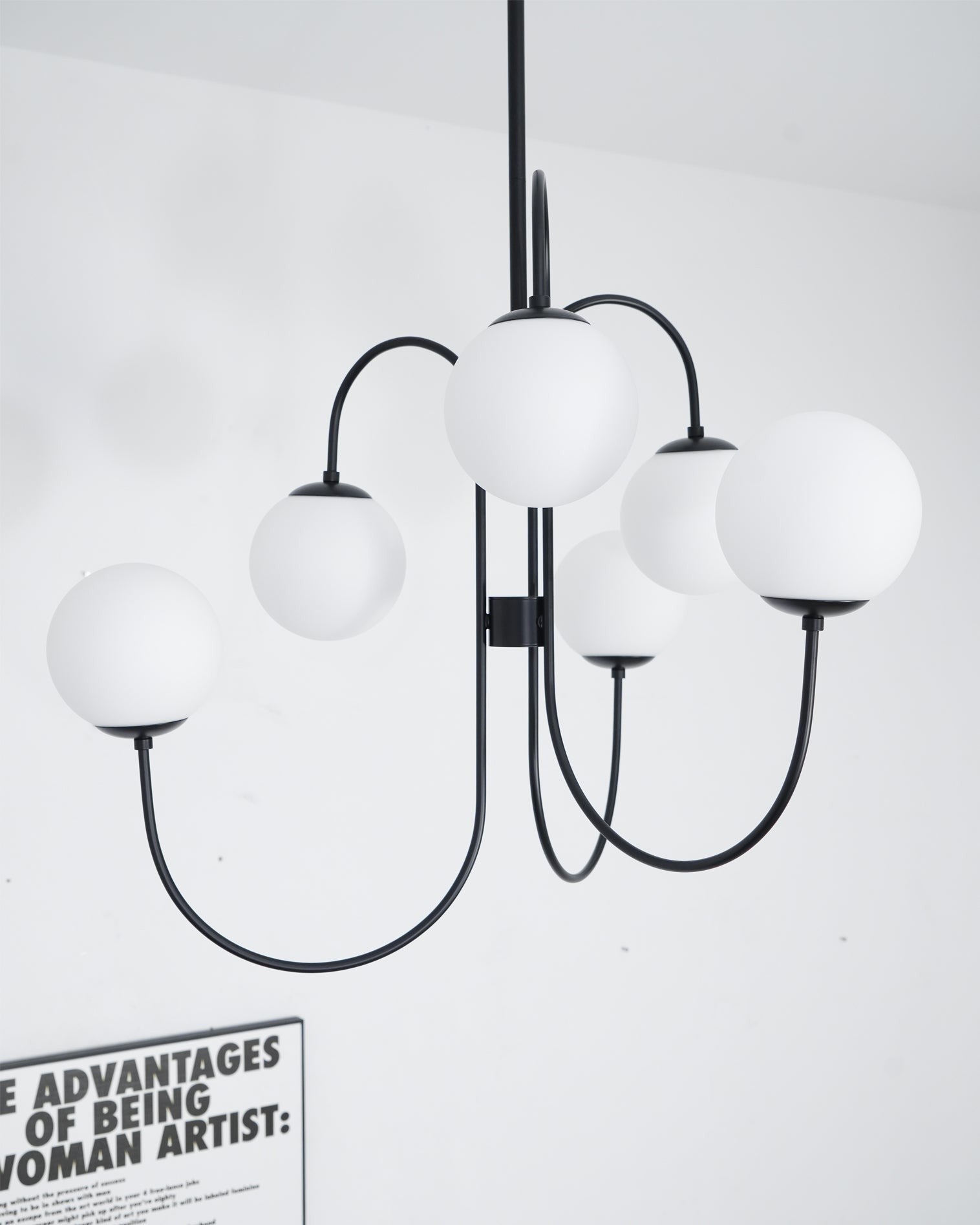 Swan Curve Glass Chandelier