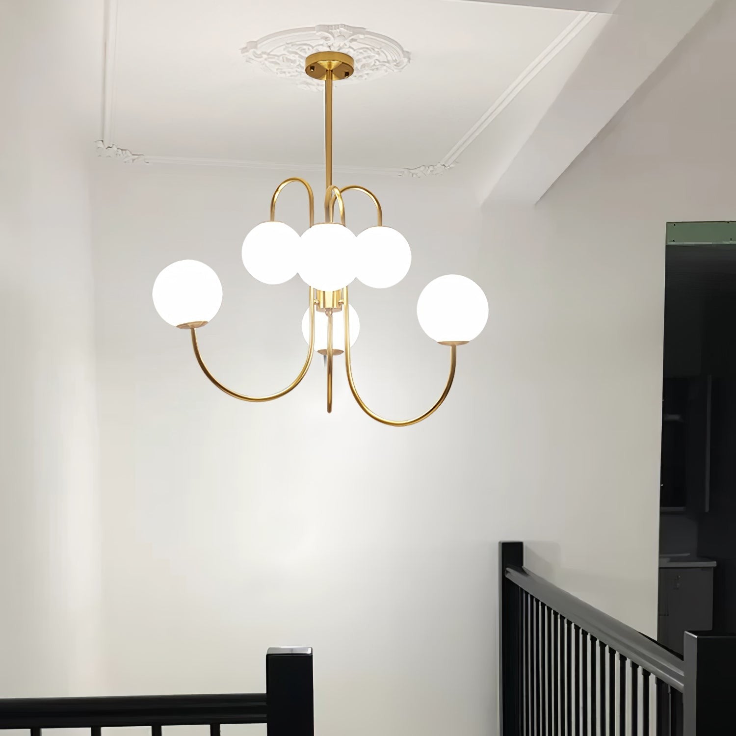 Swan Curve Glass Chandelier