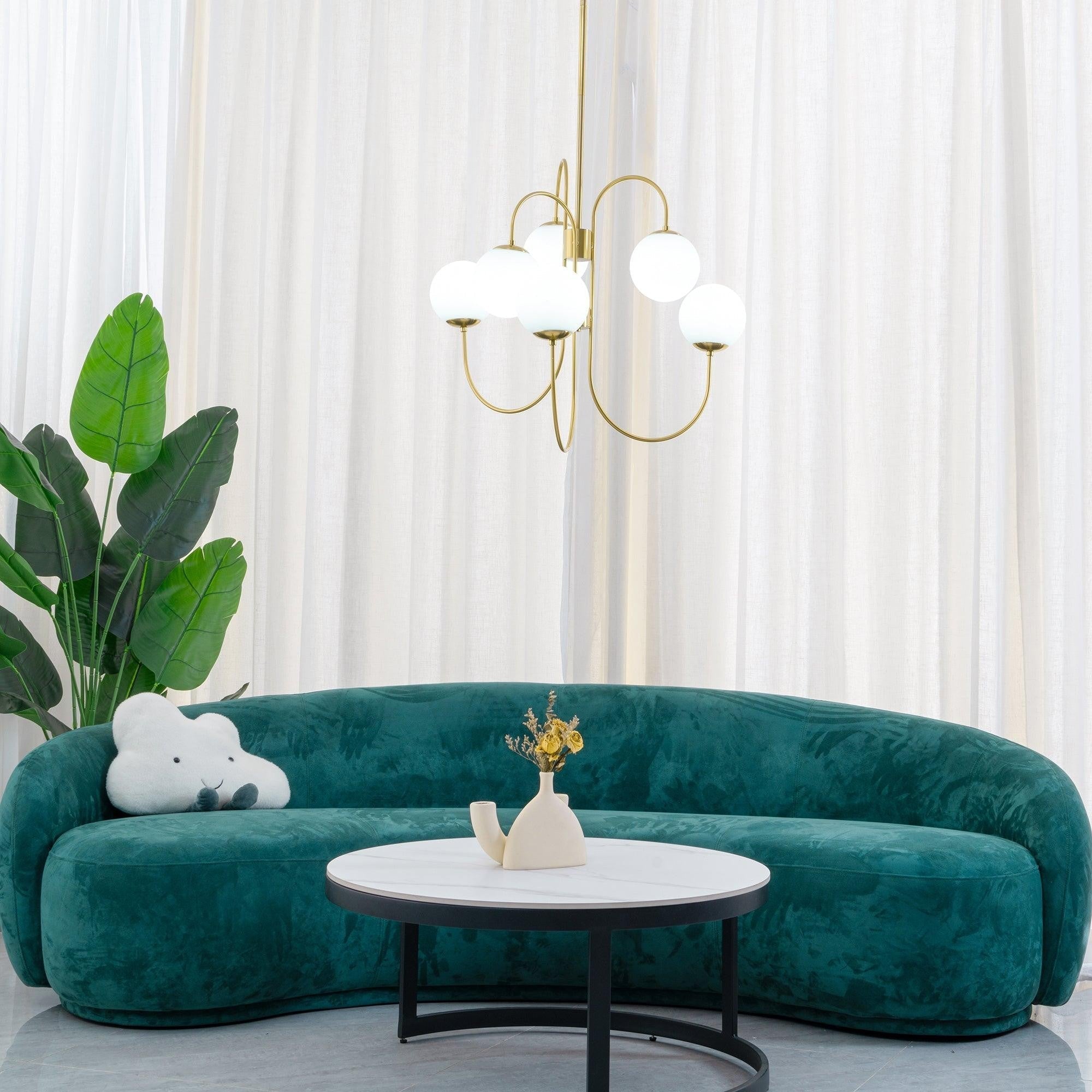 Swan Curve Glass Chandelier