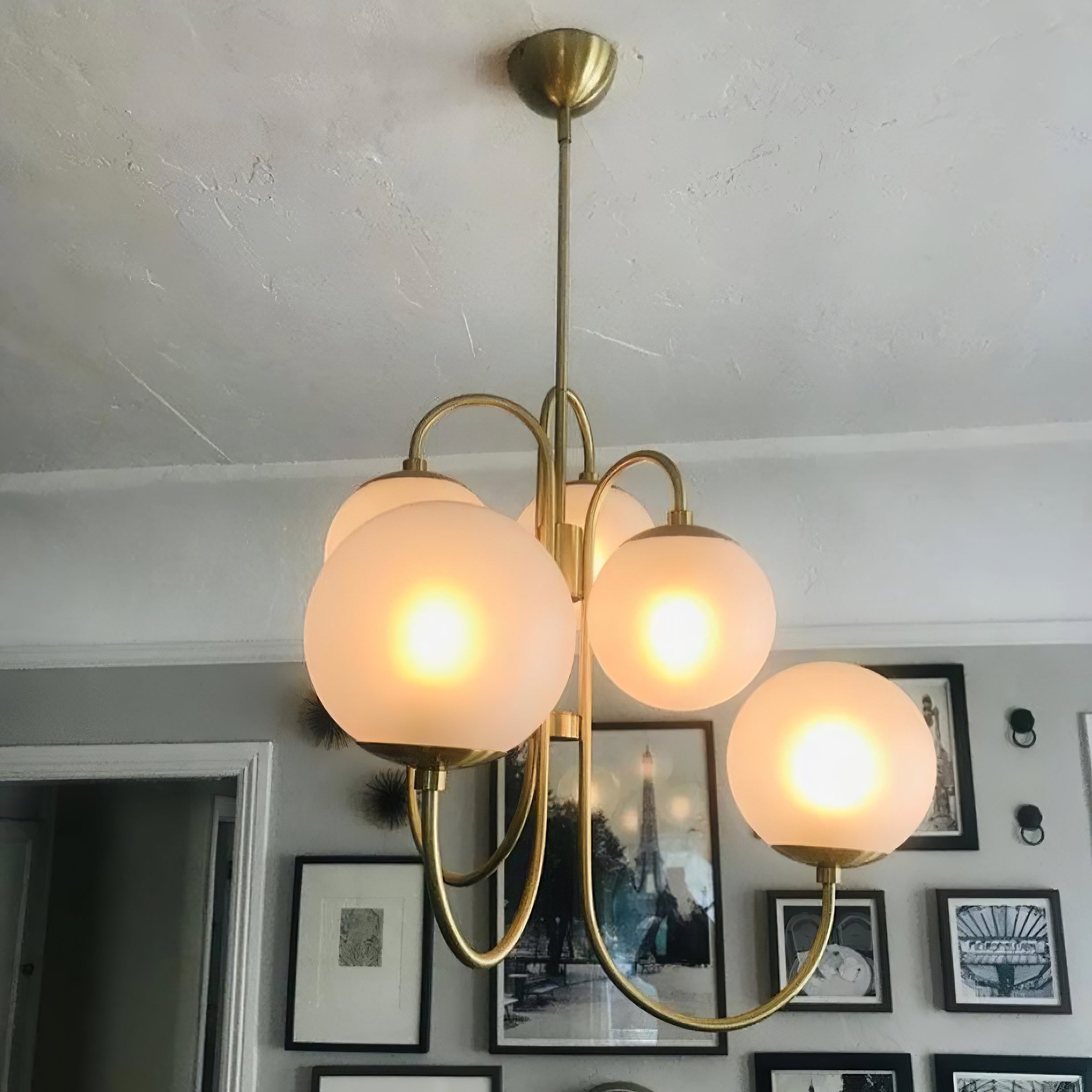 Swan Curve Glass Chandelier