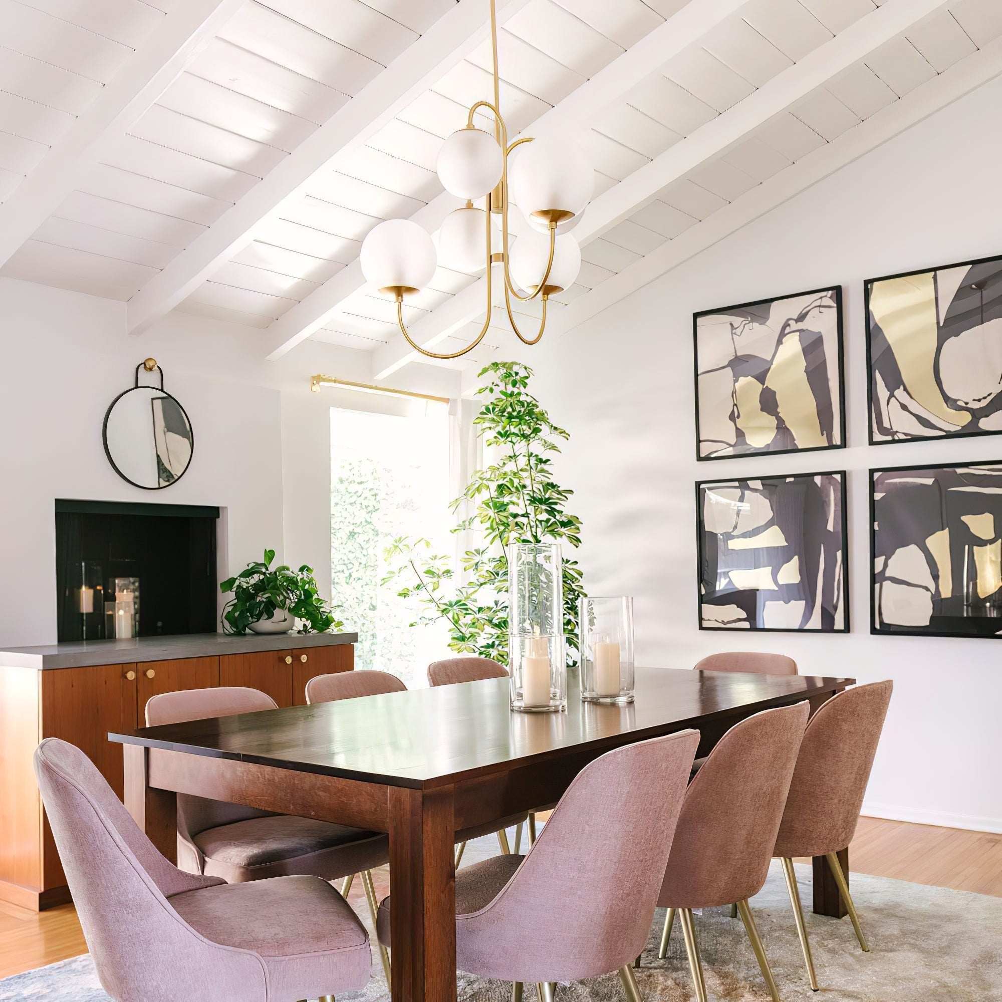 Swan Curve Glass Chandelier