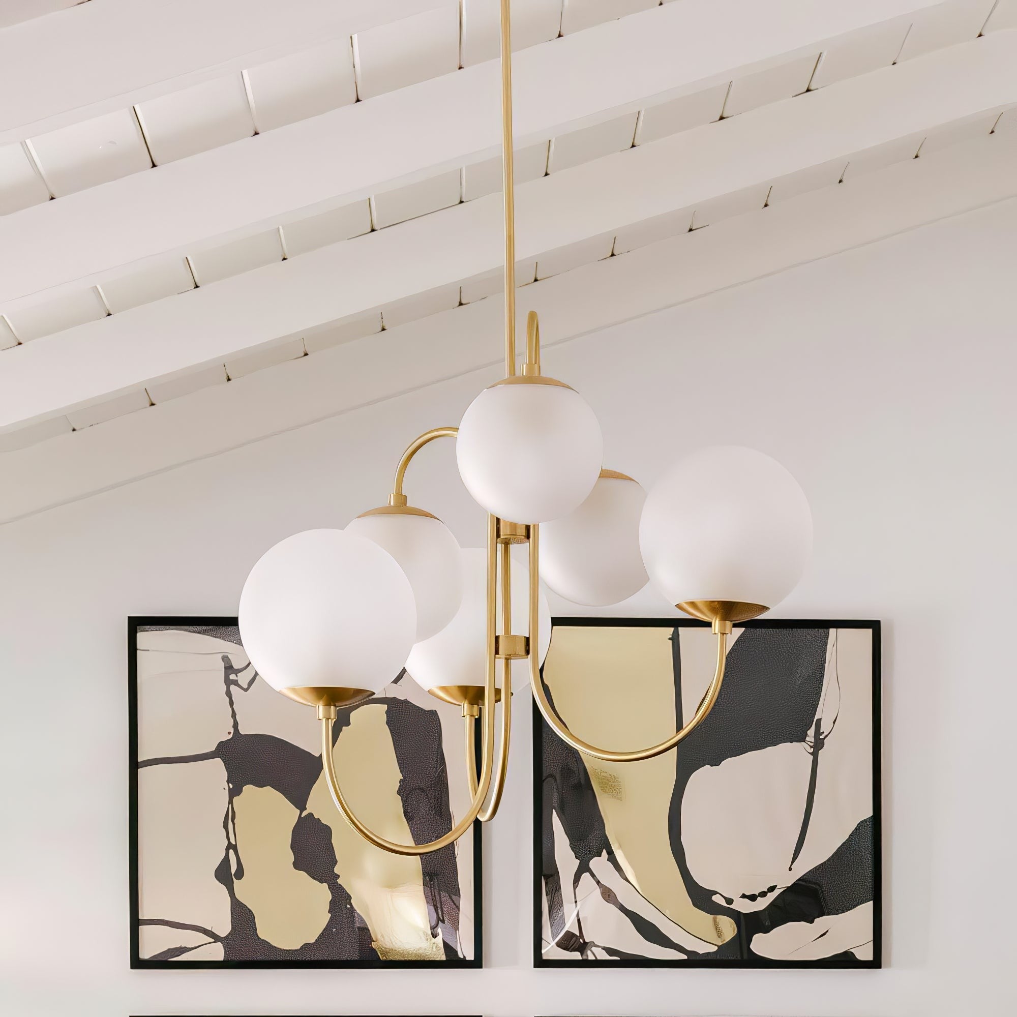 Swan Curve Glass Chandelier