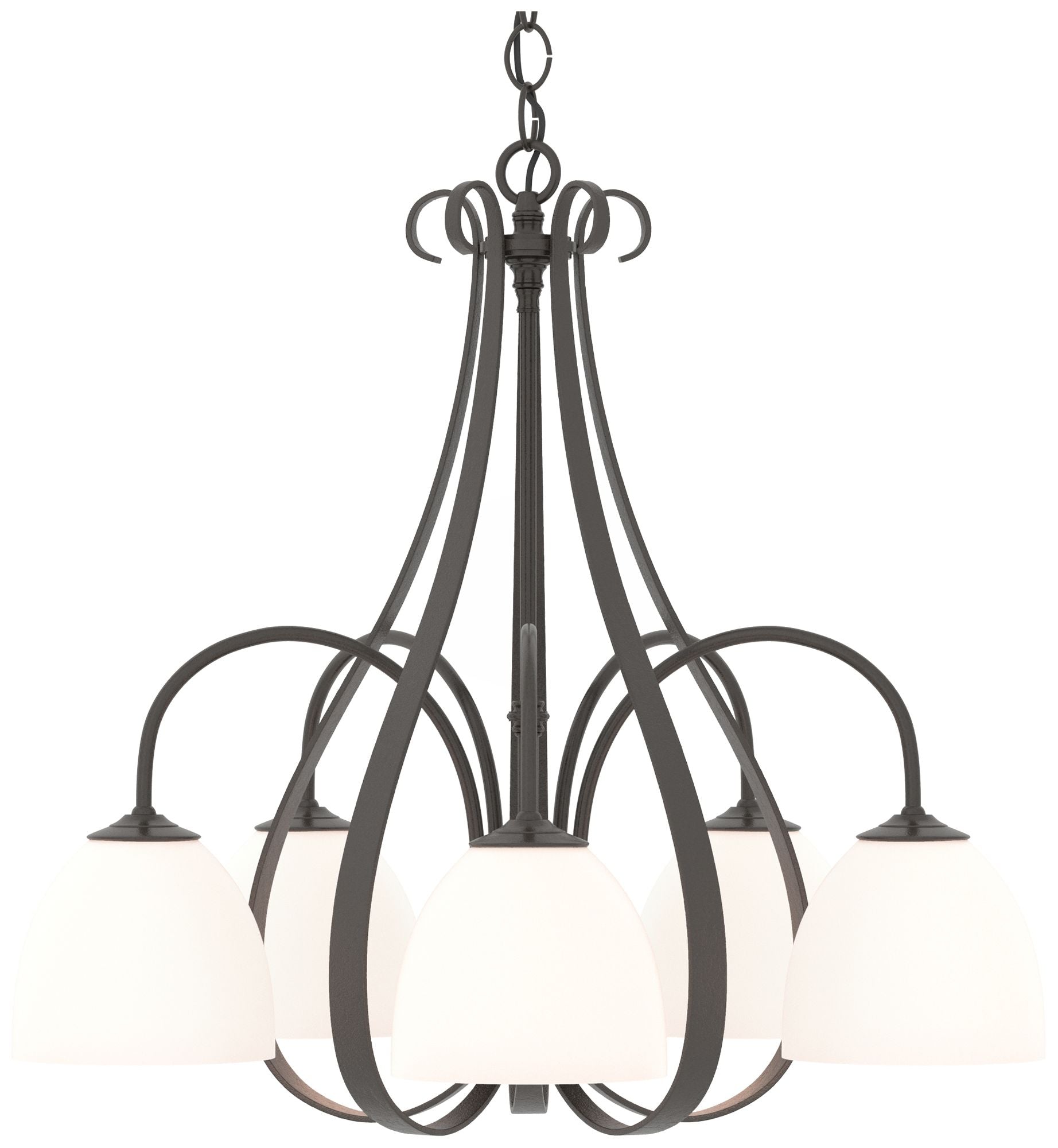 Sweeping Taper 24" Wide 5 Arm Oil Rubbed G Chandelier