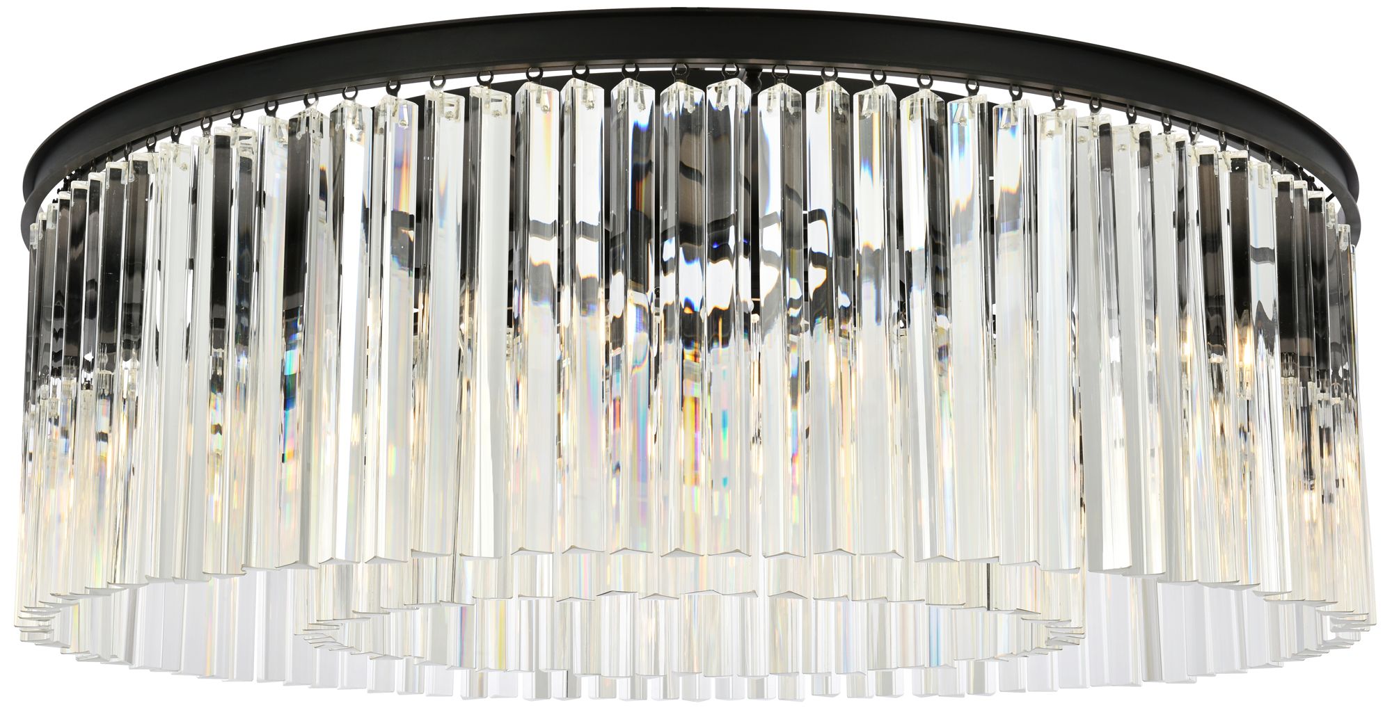 Sydney 10 Lt Matte Black Flush Mount Clear detail view 2