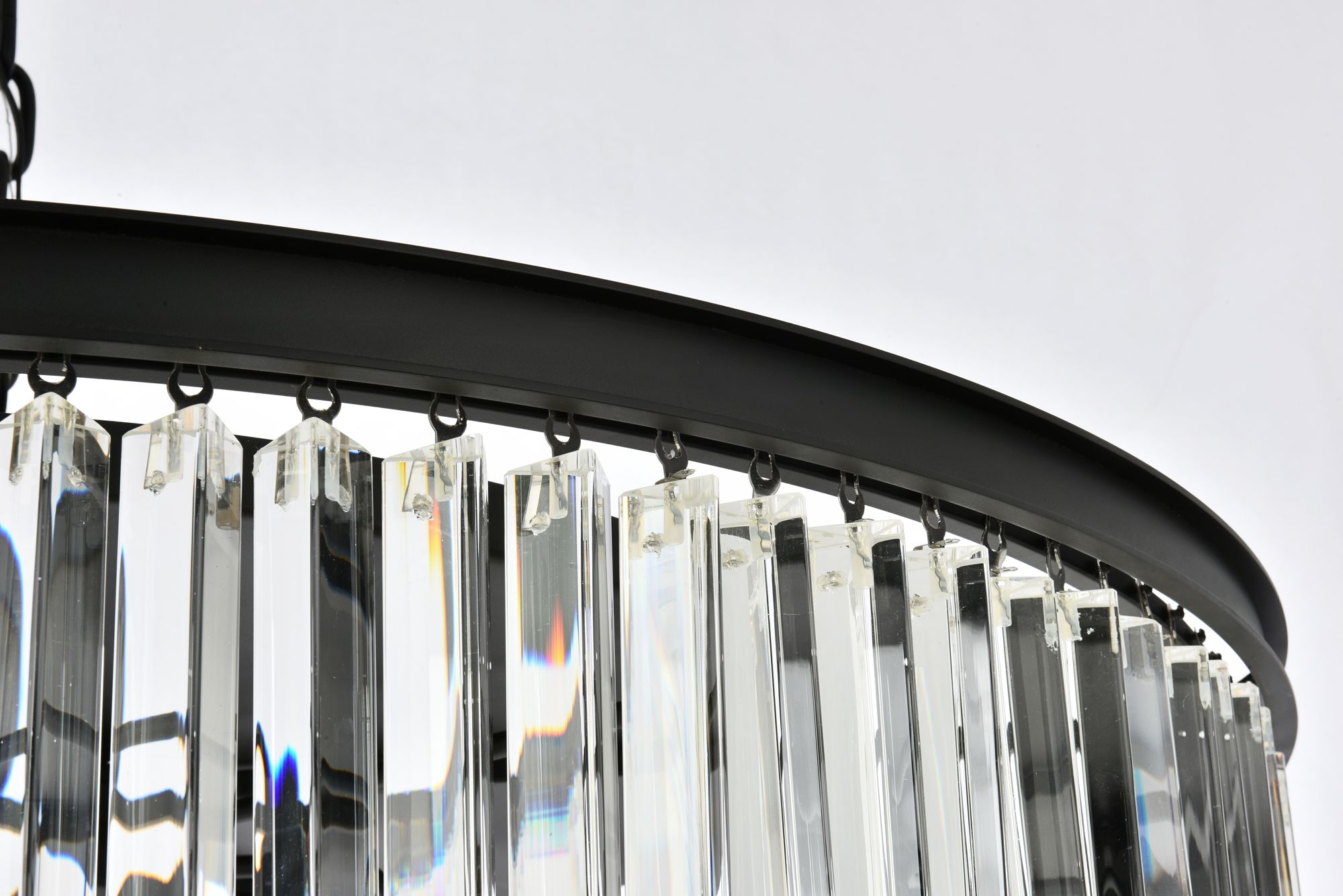 Sydney 10 Lt Matte Black Flush Mount Clear detail view 6