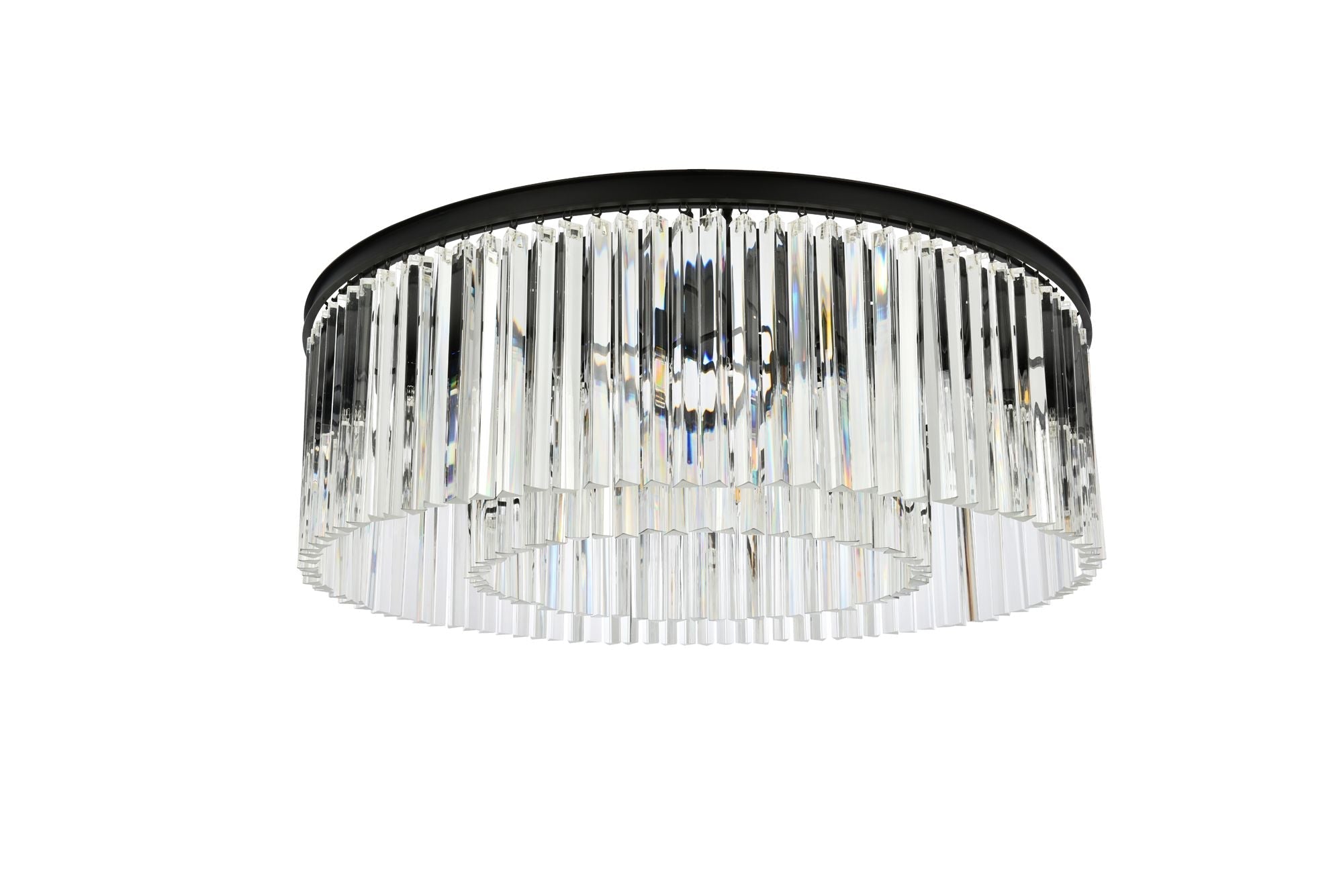 Sydney 10 Lt Matte Black Flush Mount Clear detail view 8