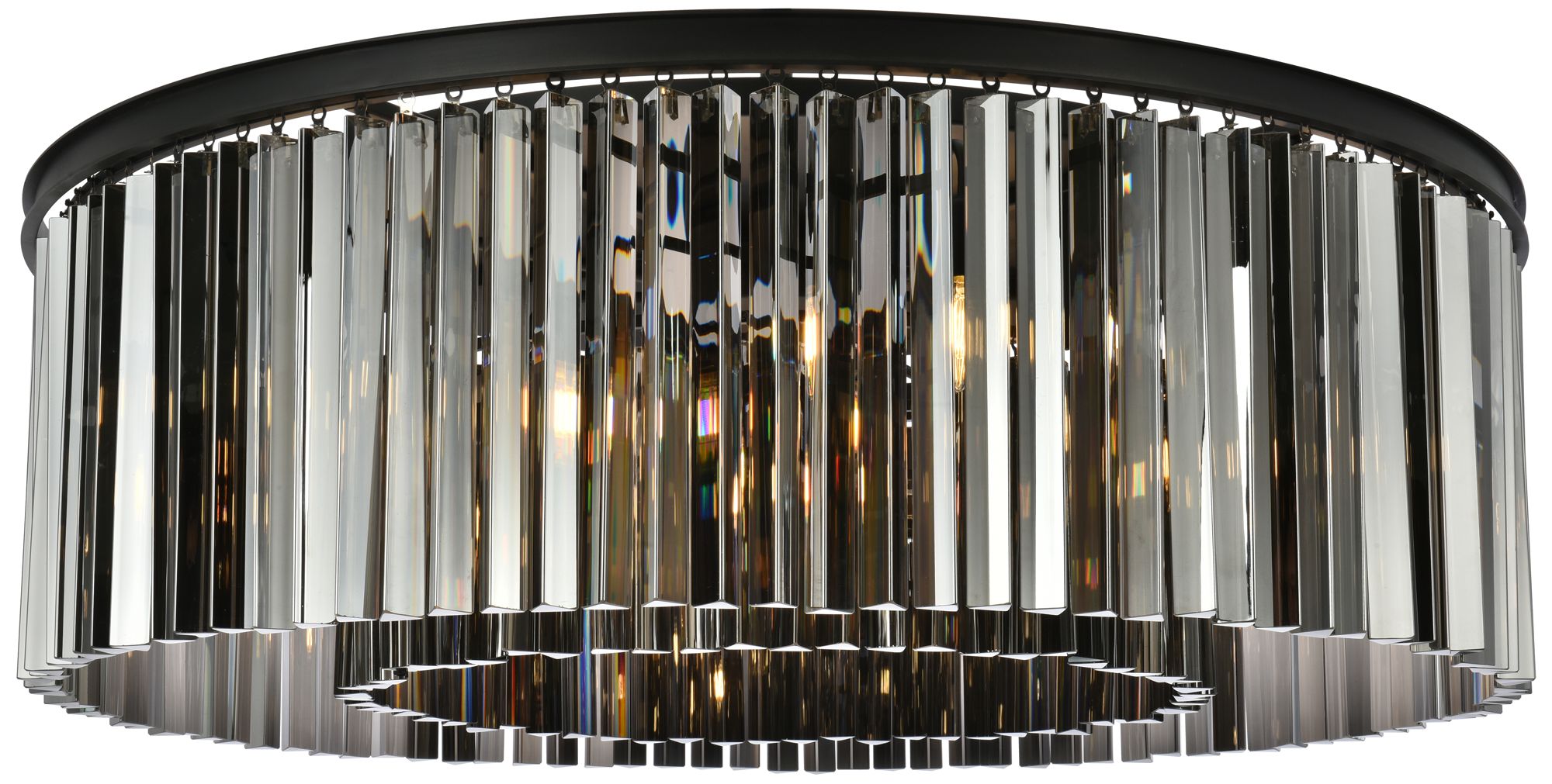 Sydney 10-Light Matte Black Flush Mount Silver