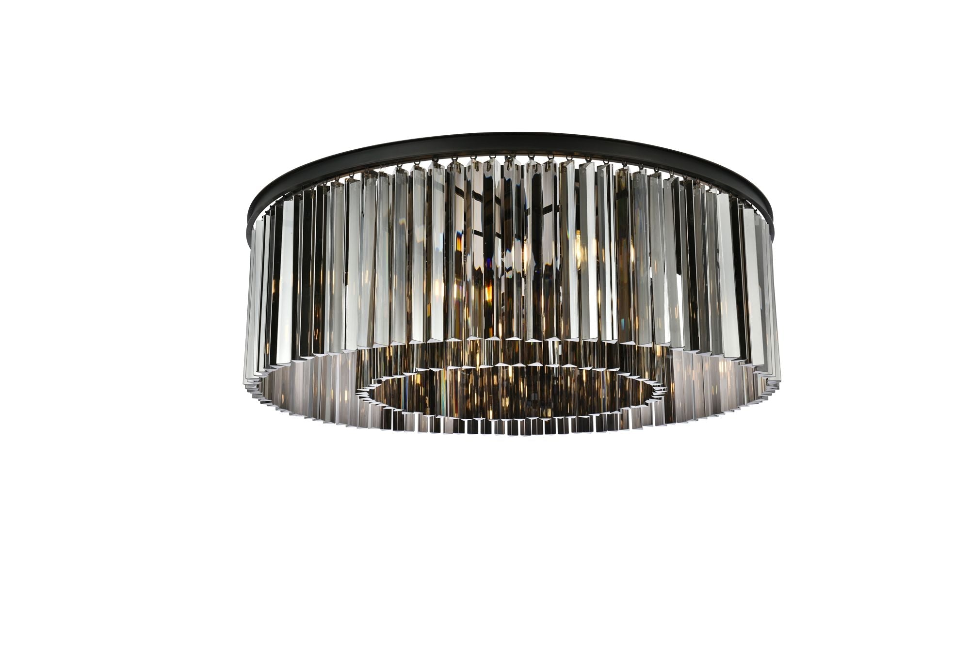 Sydney 10-Light Matte Black Flush Mount Silver