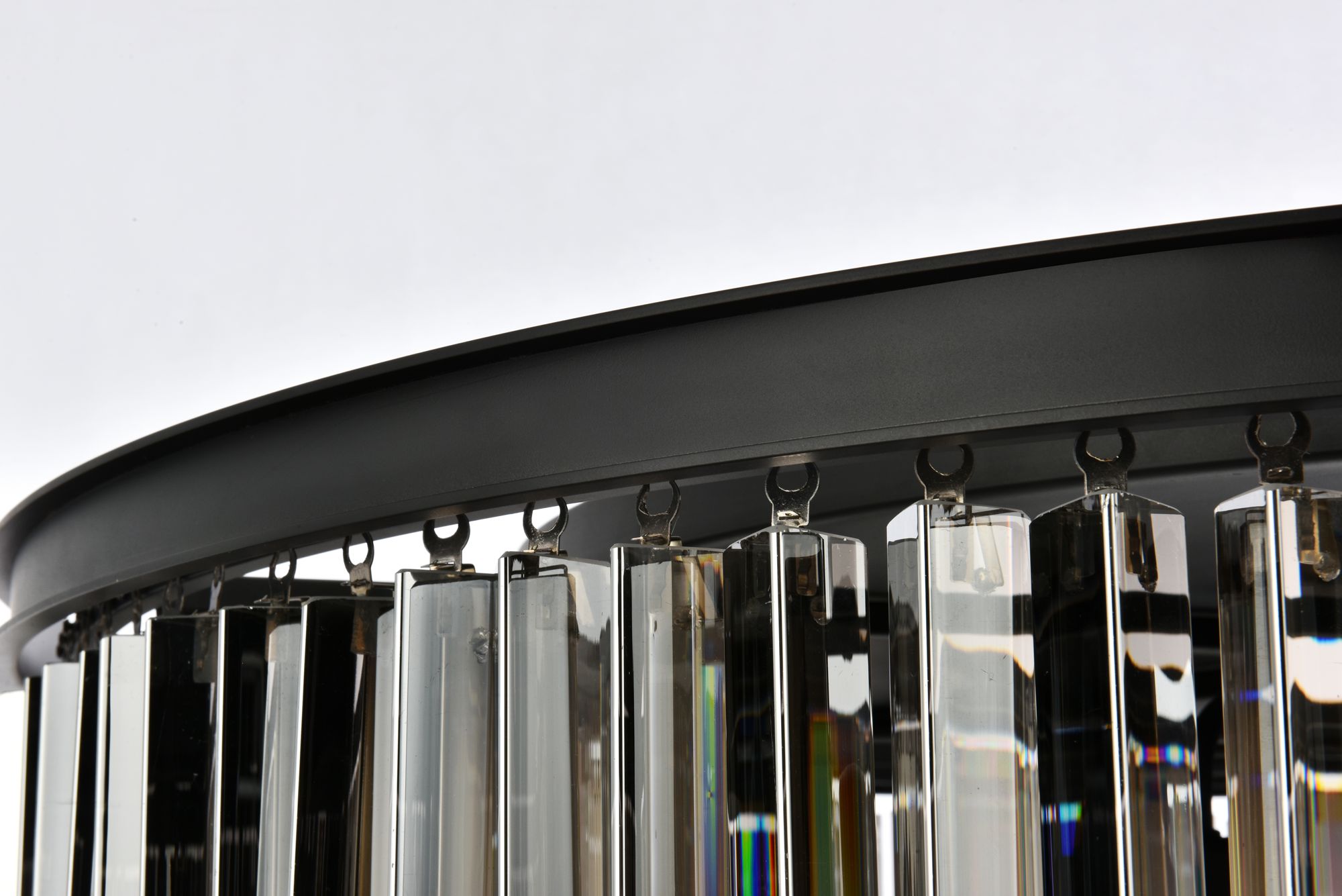 Sydney 10-Light Matte Black Flush Mount Silver