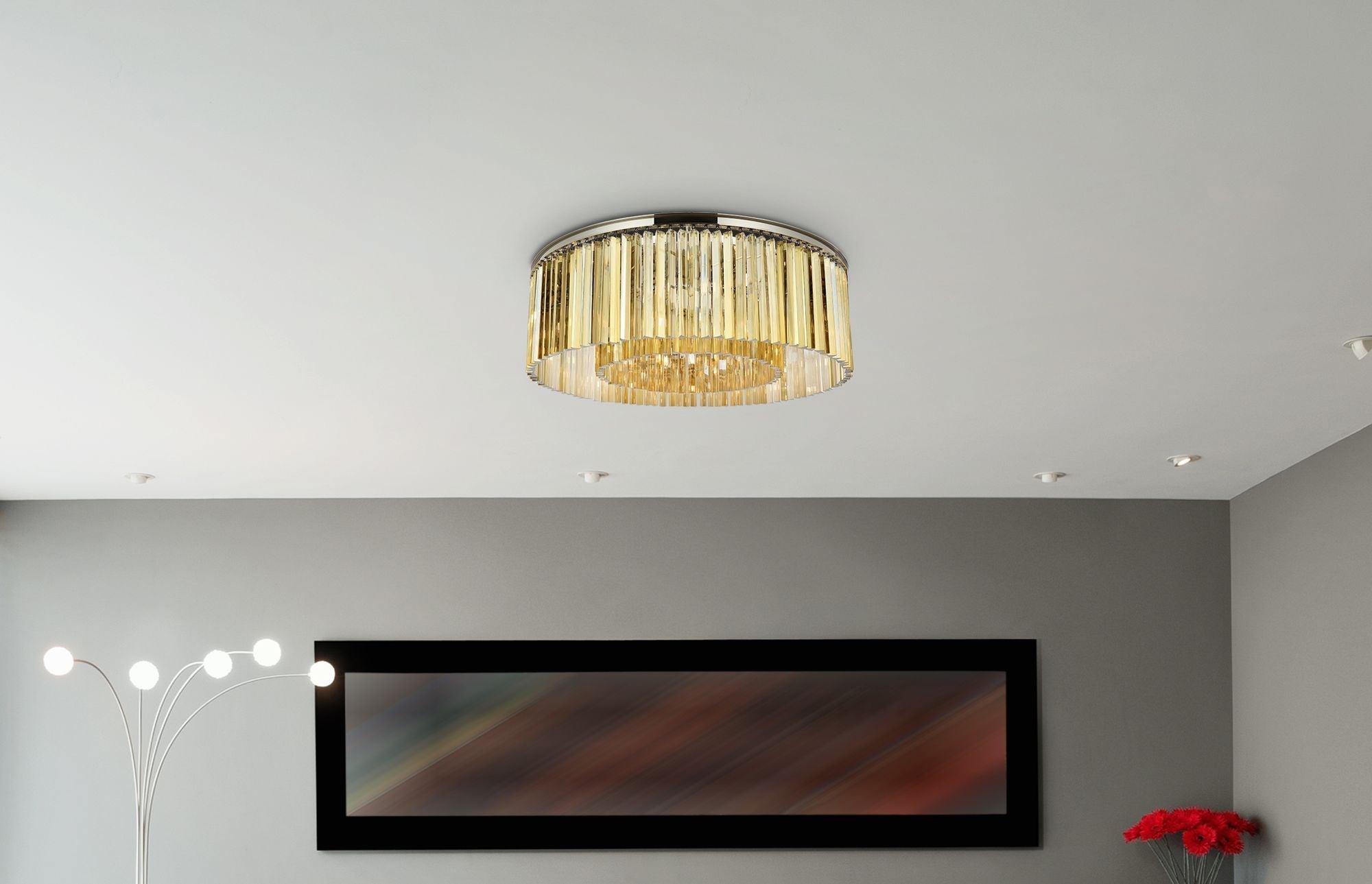 Sydney 10-Light Polished Nickel Flush Mount