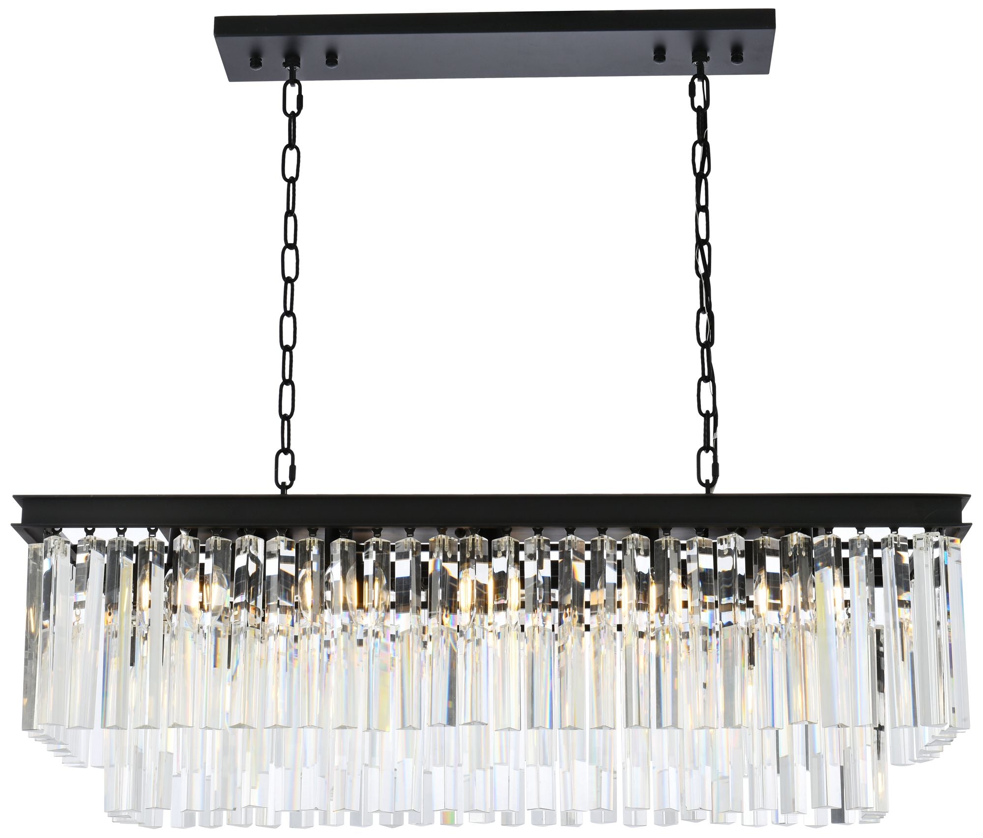 Sydney 12-Light Matte Black Chandelier Clear