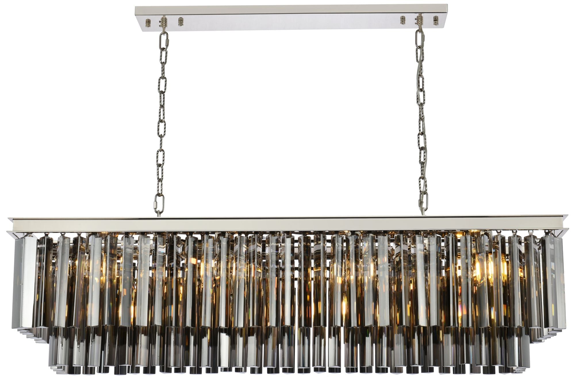 Sydney 12-Light Polished Nickel 50" Chandelier Silver