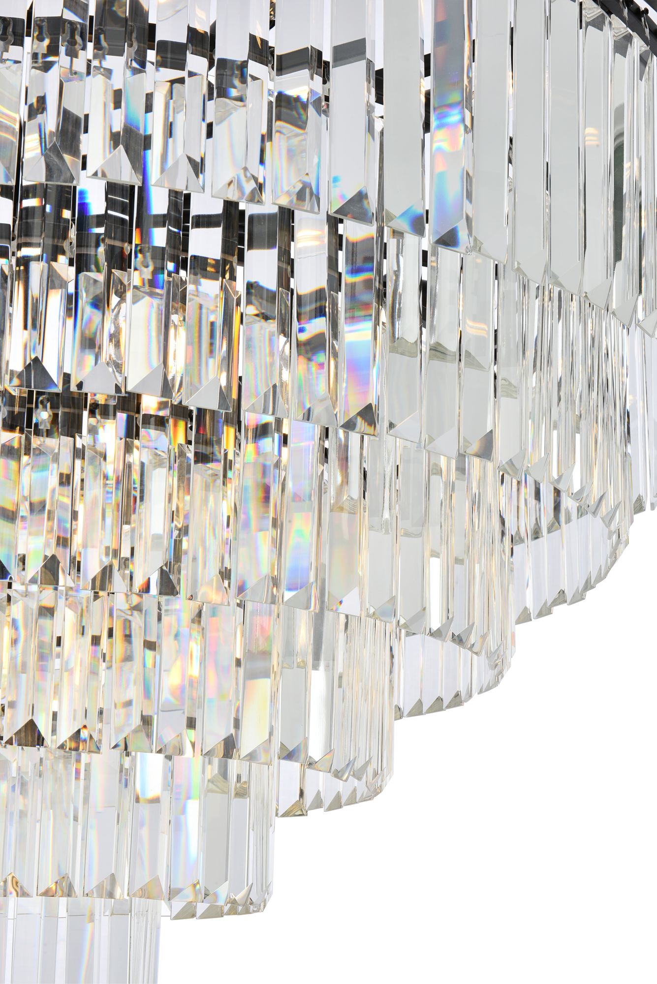 Sydney 33-Light Matte Black Chandelier Clear