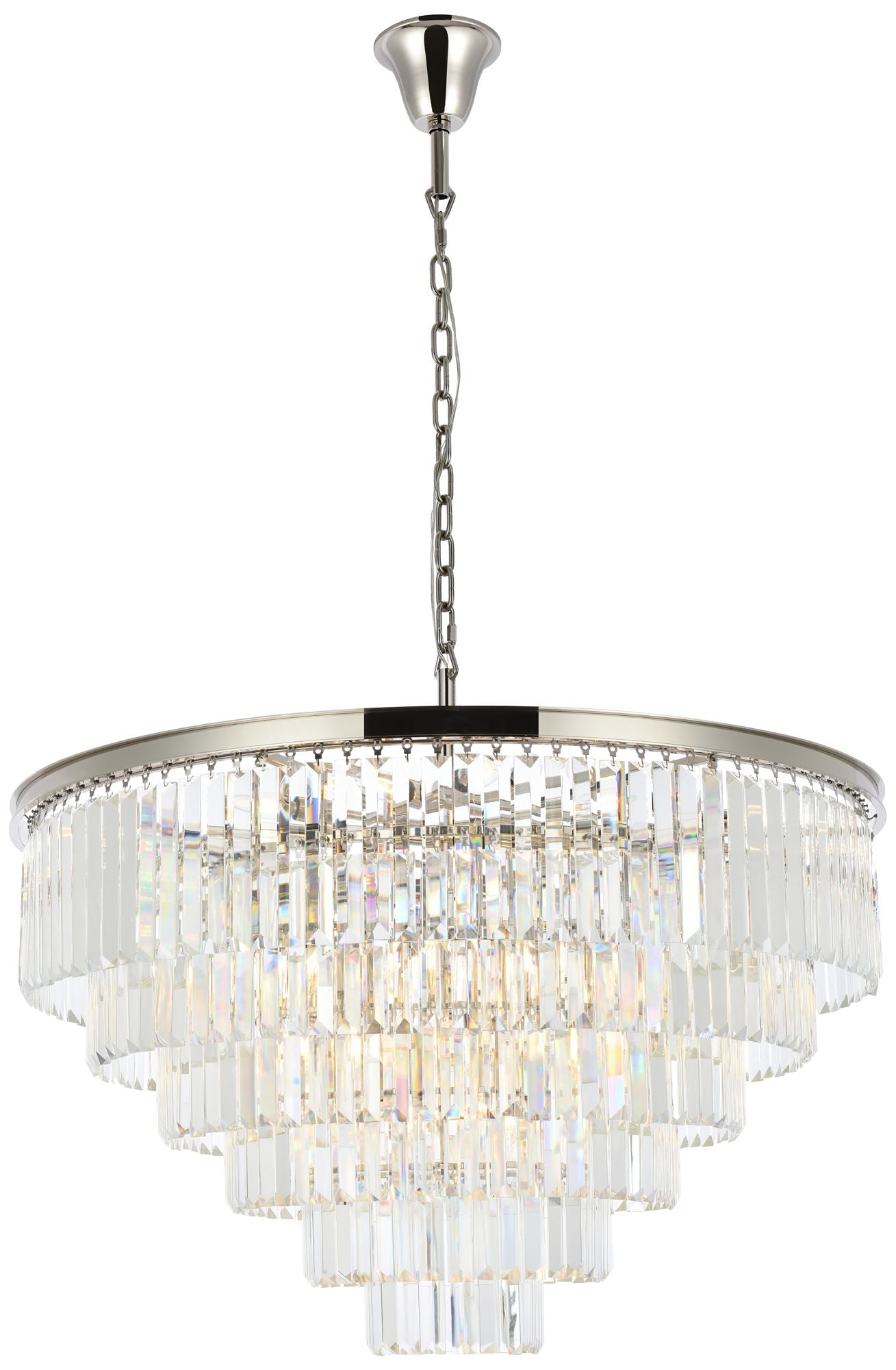 Sydney 33-Light Polished Nickel Chandelier Clear