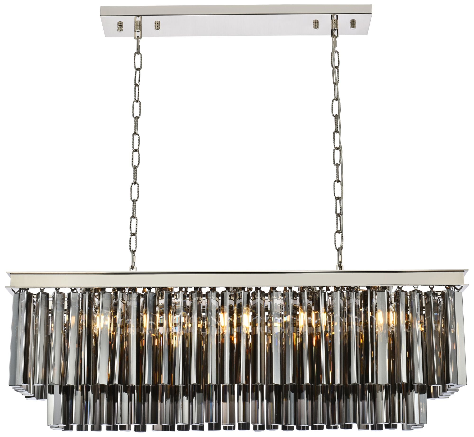 Sydney 40" Wide Polished Nickel 12-Light Linear Pendant