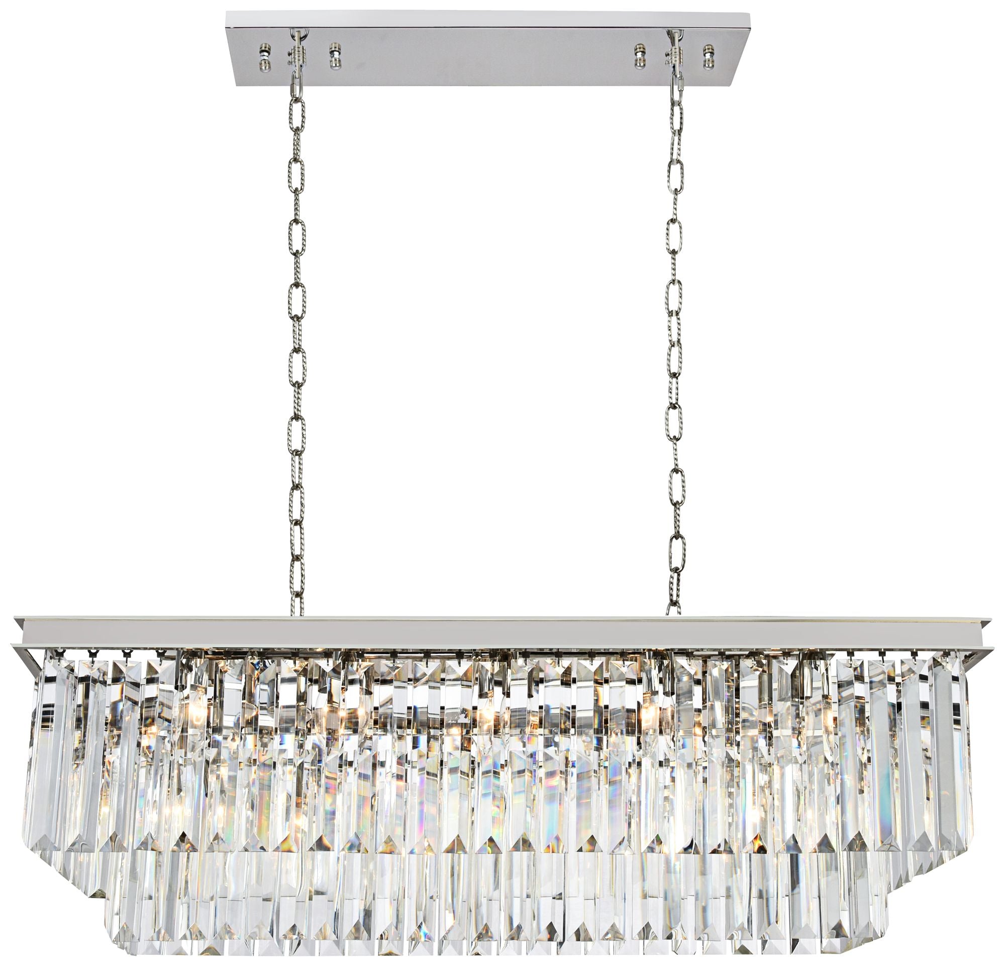 Sydney 40"W Nickel and Crystal Kitchen Linear Pendant