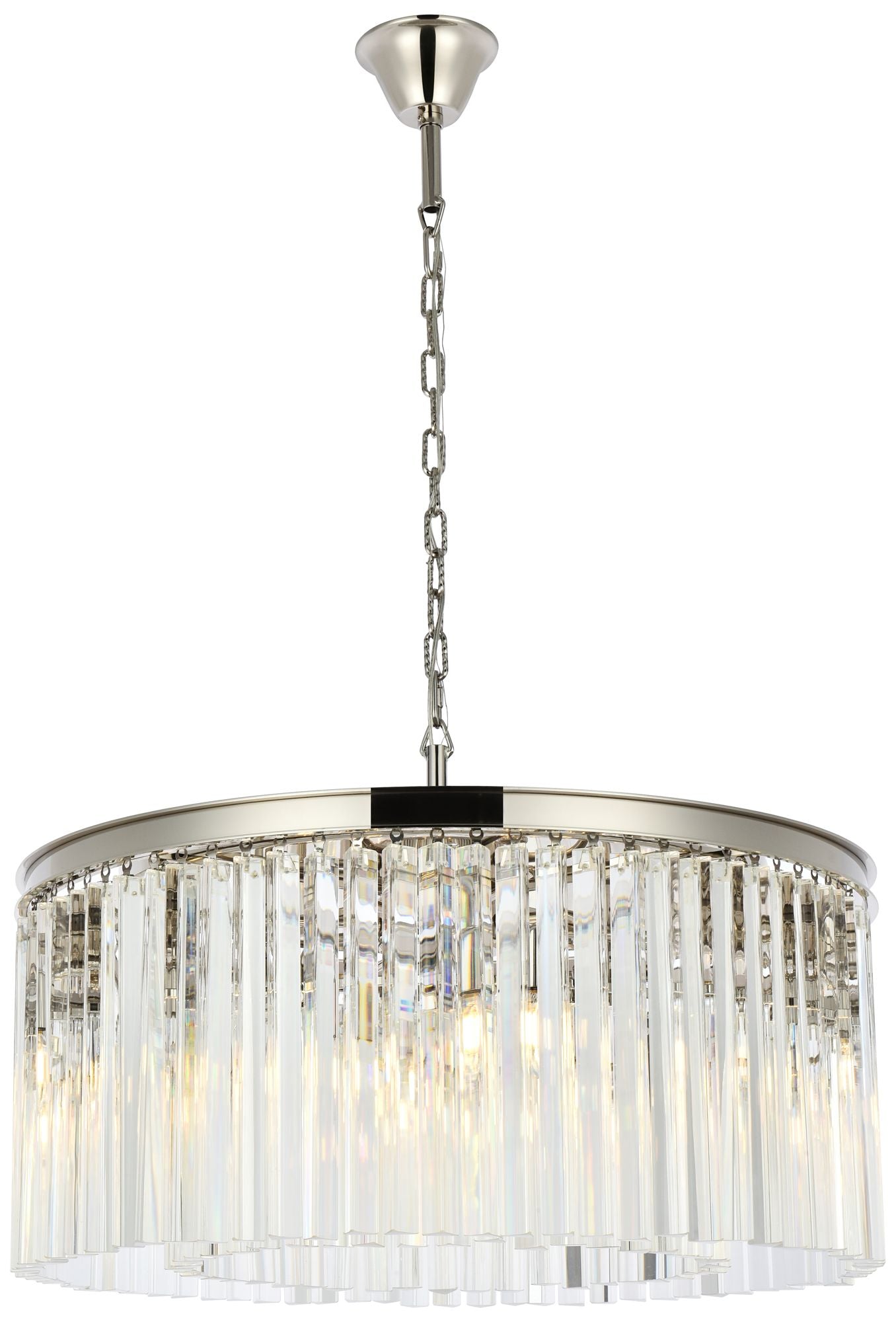 Sydney 8-Light Polished Nickel Chandelier Clear