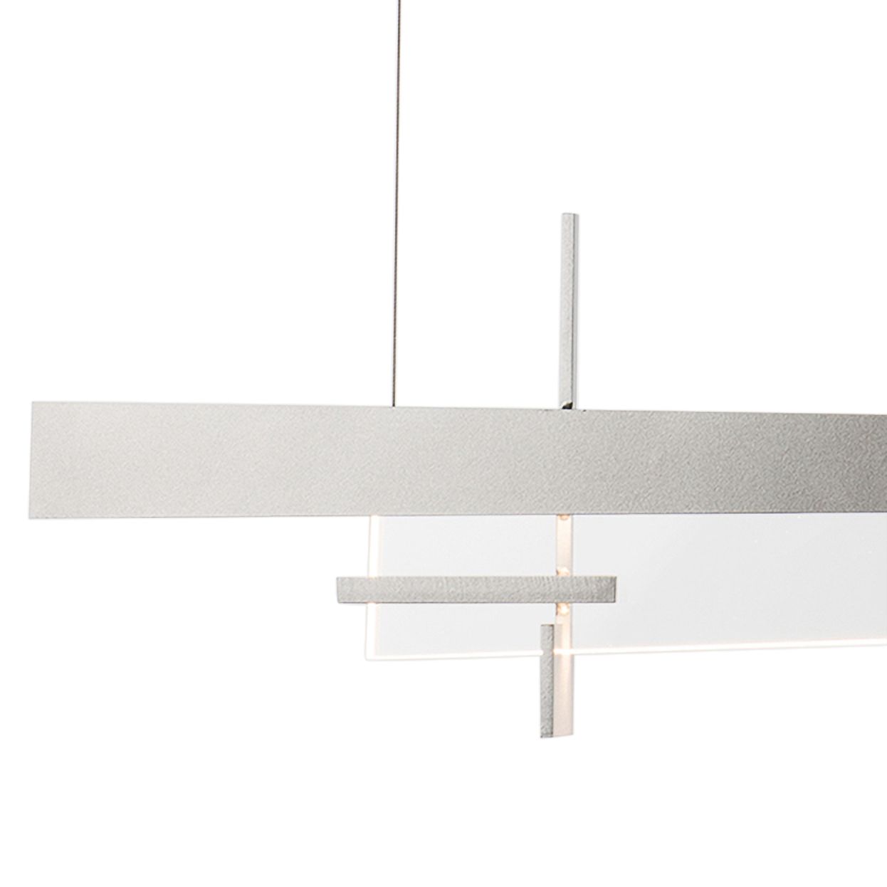 Tenon 48" Wide Vintage Platinum and LED Linear Pendant