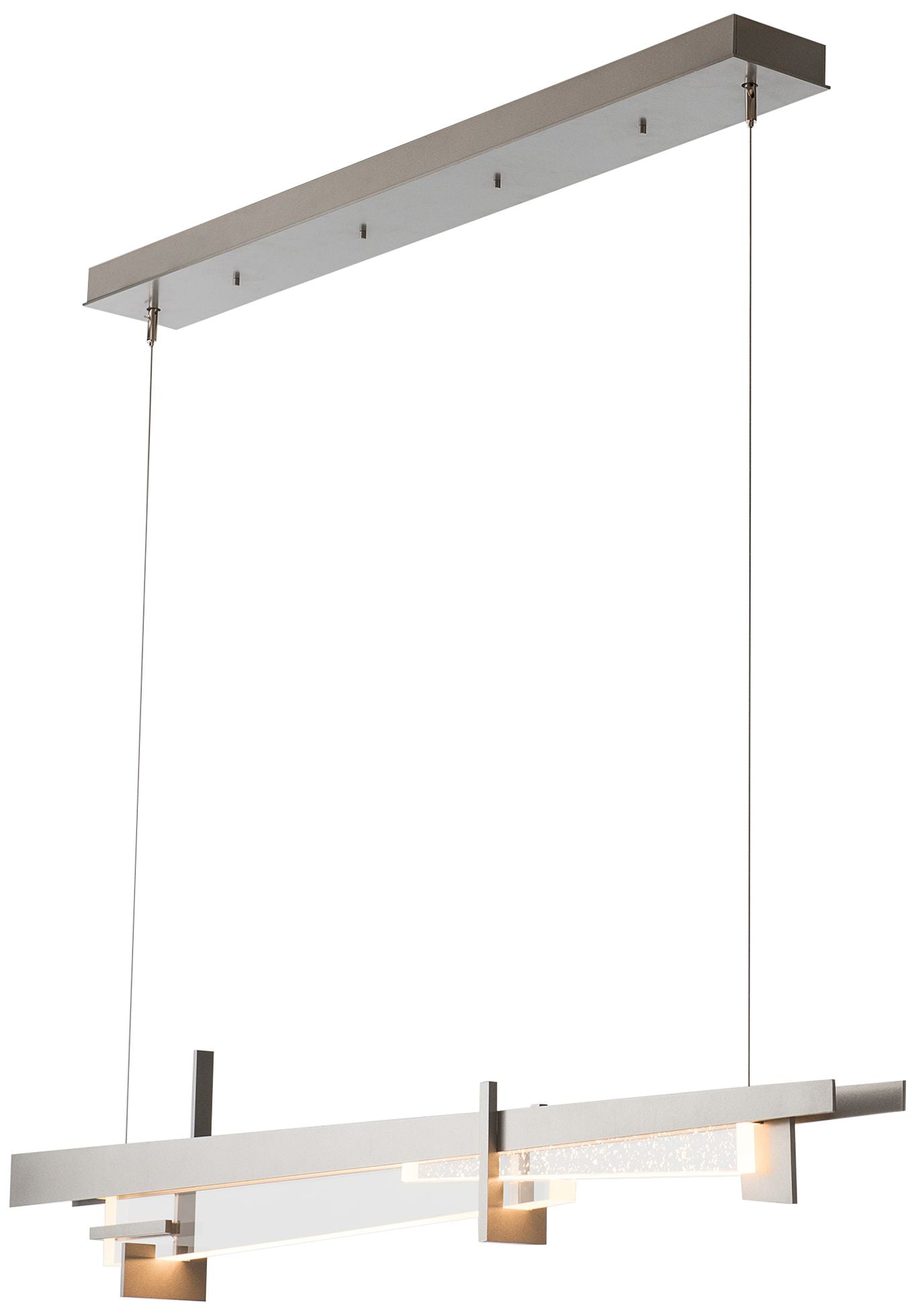 Tenon 48" Wide Vintage Platinum and LED Linear Pendant
