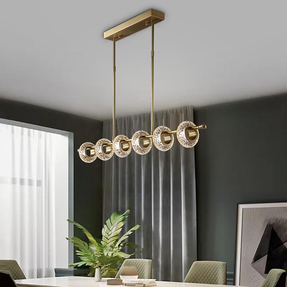 Unique Design Brass Chandelier Copper Glass Island
