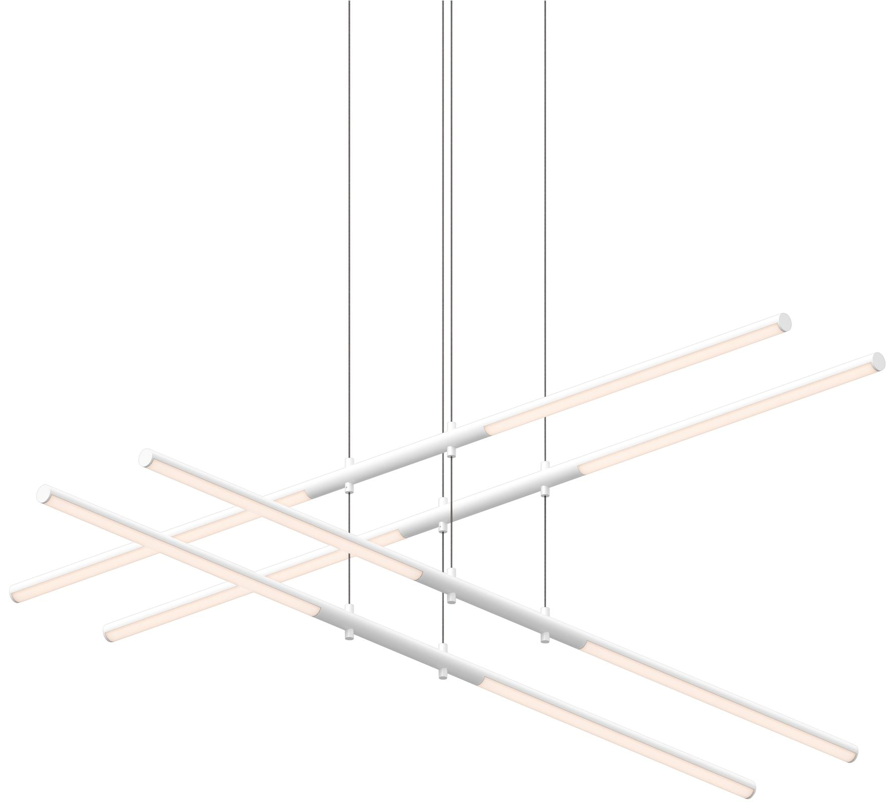 Tik-Tak? 47.5" Wide White Stack 2-Tier LED Chandelier