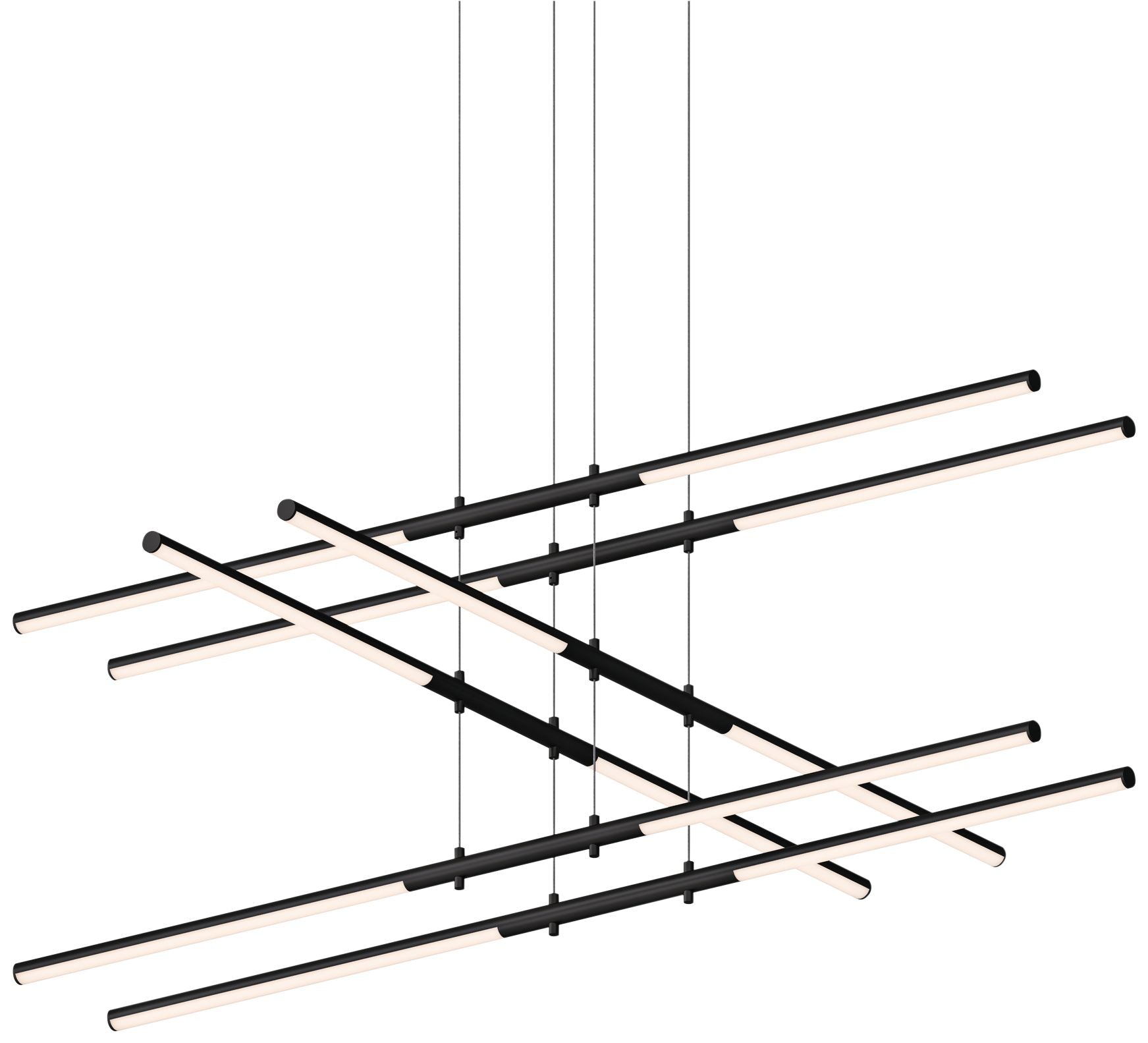 Tik-Tak? 47.5"W Black Stack 3-Tier LED Chandelier