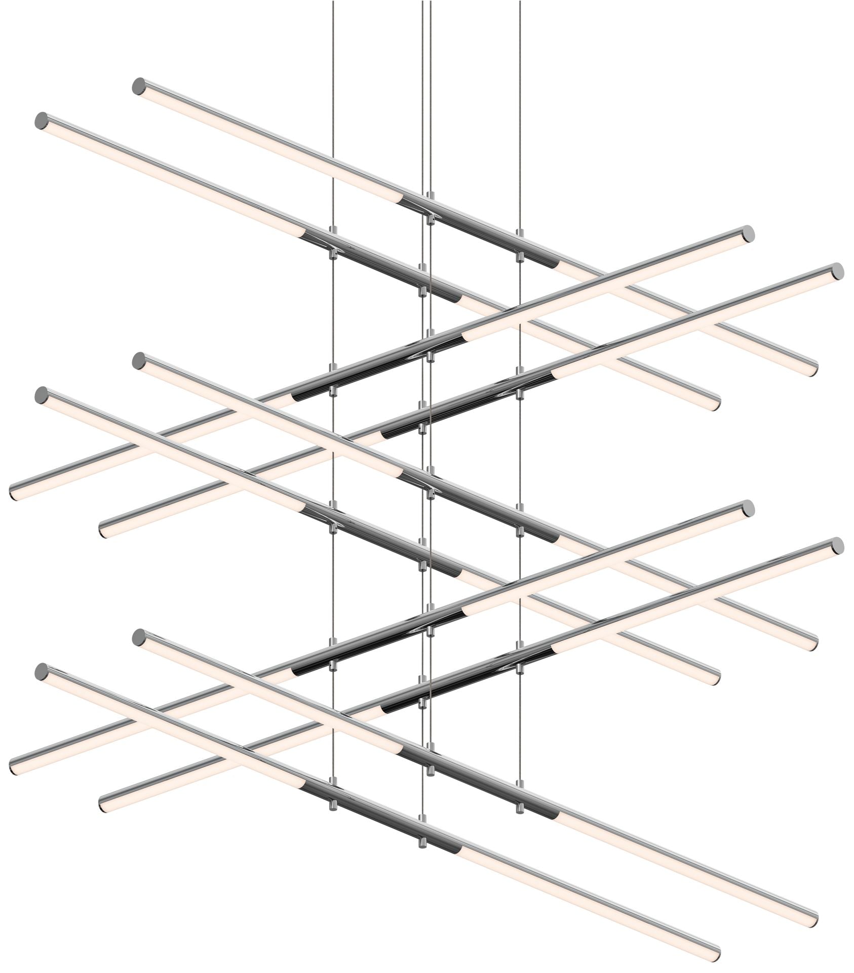 Tik-Tak? 47.5"W Chrome Stack 5-Tier LED Chandelier