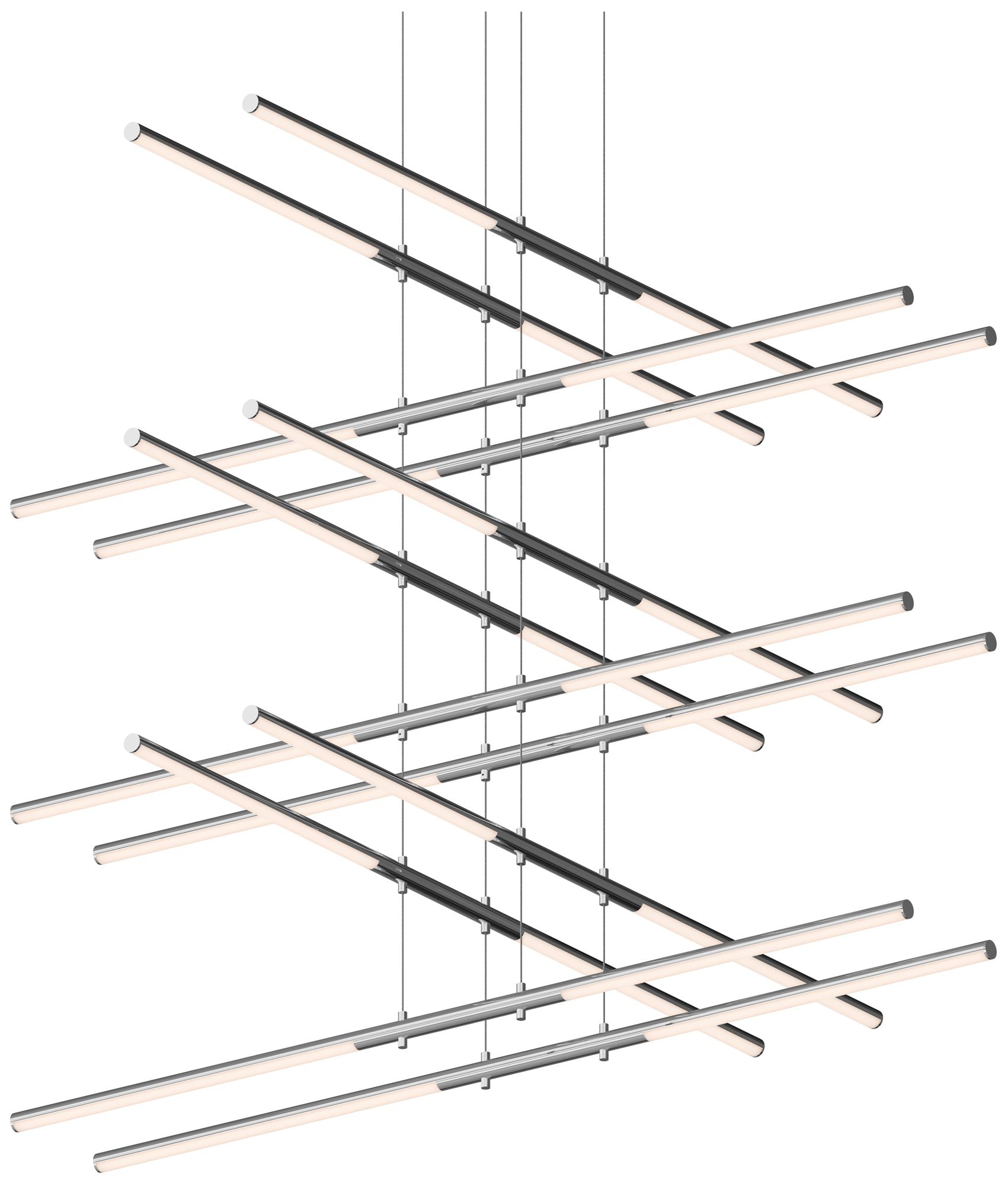 Tik.Tak Stack 47.5" Wide Polished Chrome Pendant Light