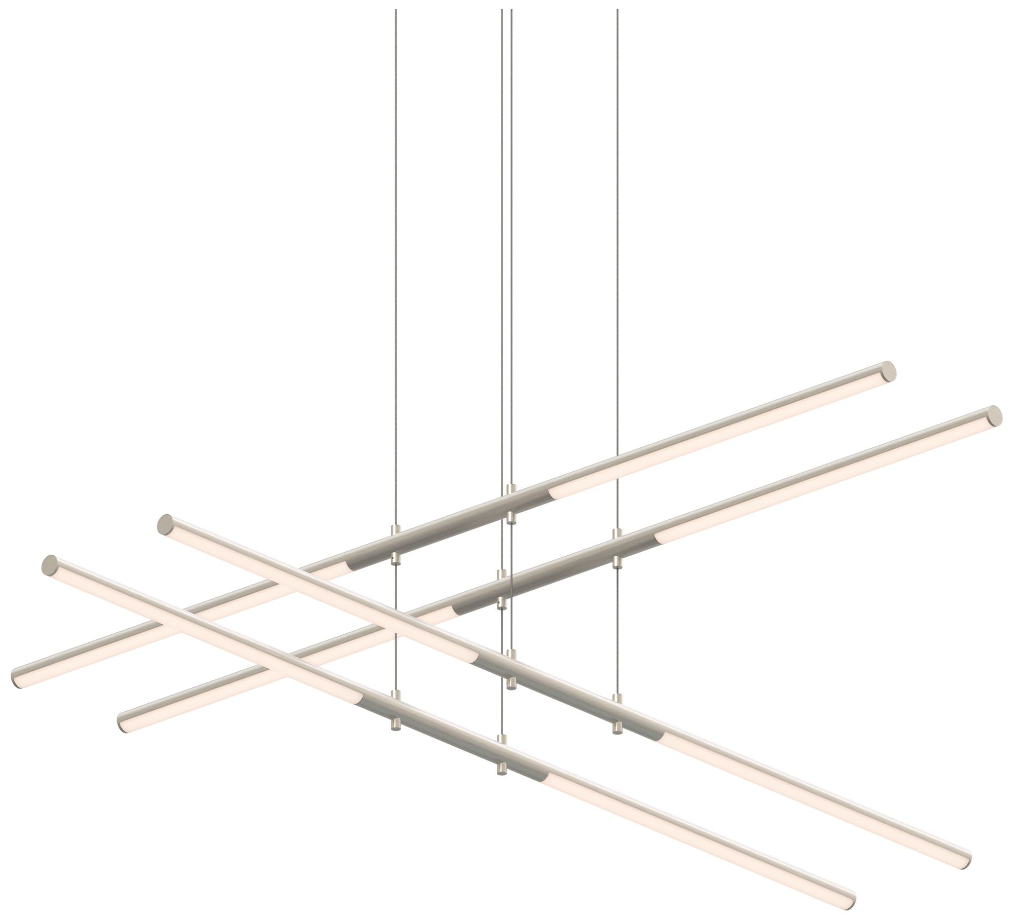 Tik.Tak Stack 47.5" Wide Satin Nickel 2.Tier Chandelier