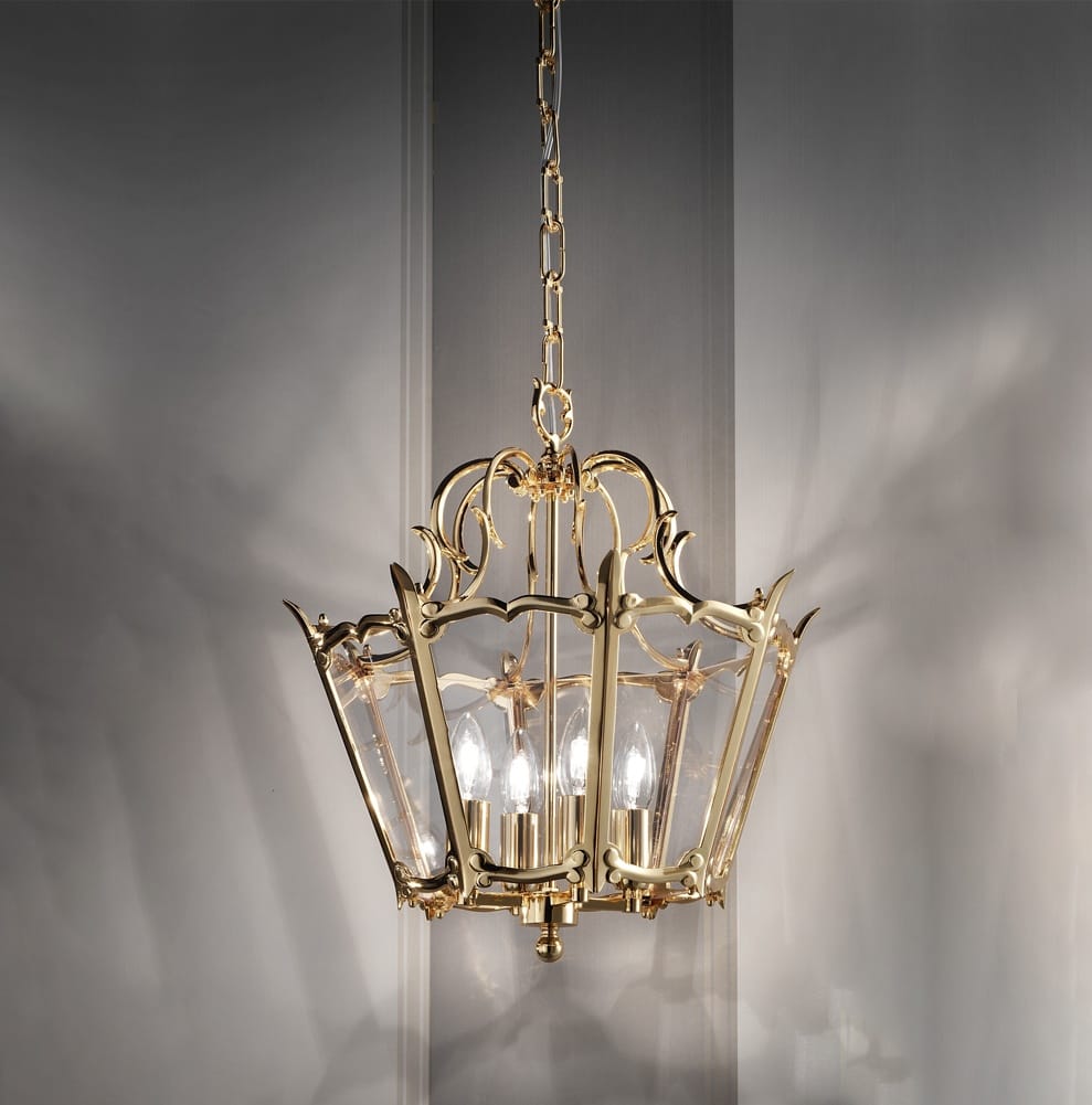 Traditional Gold Plated Lantern Light Chandelier