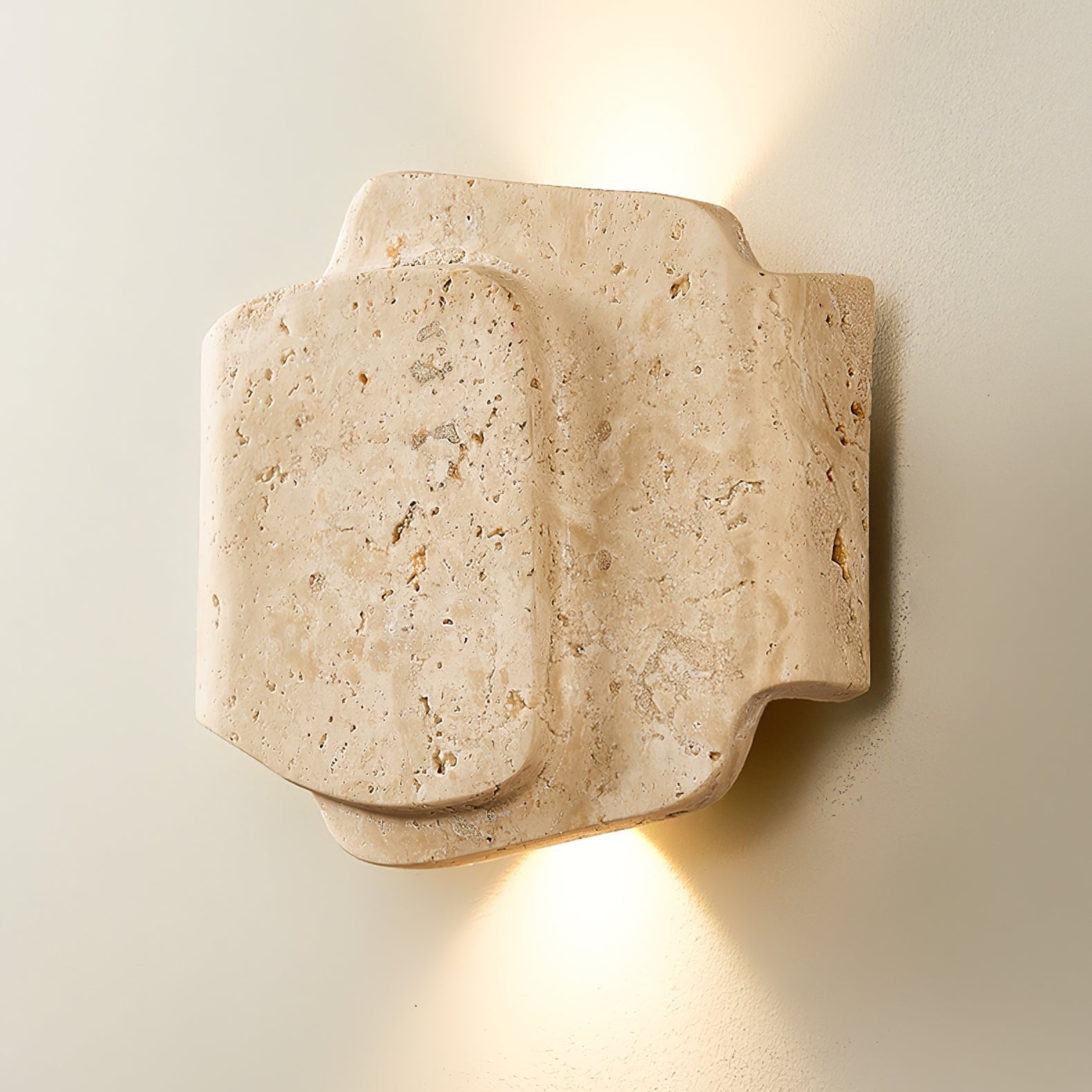 Travara Layered Travertine Wall Light, Bedroom Wall Sconce, detail 7