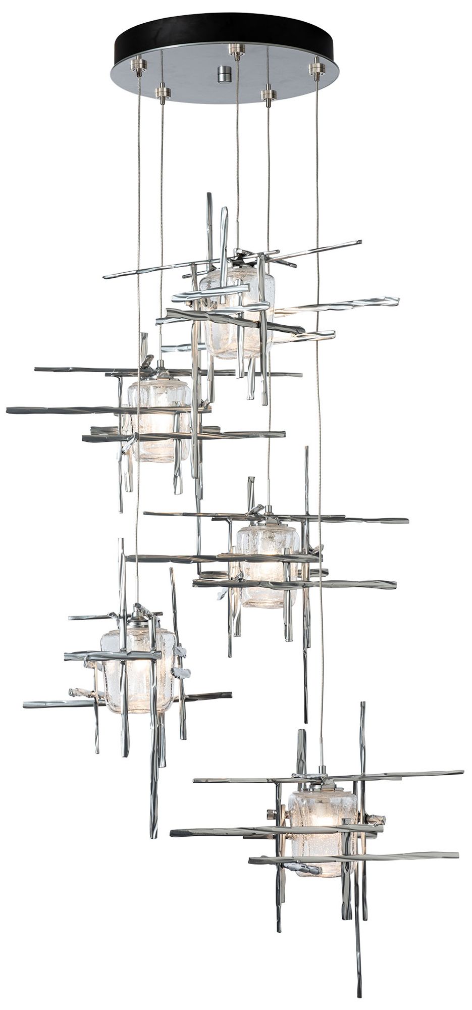 Tura 5-Light Sterling Pendant with Seeded