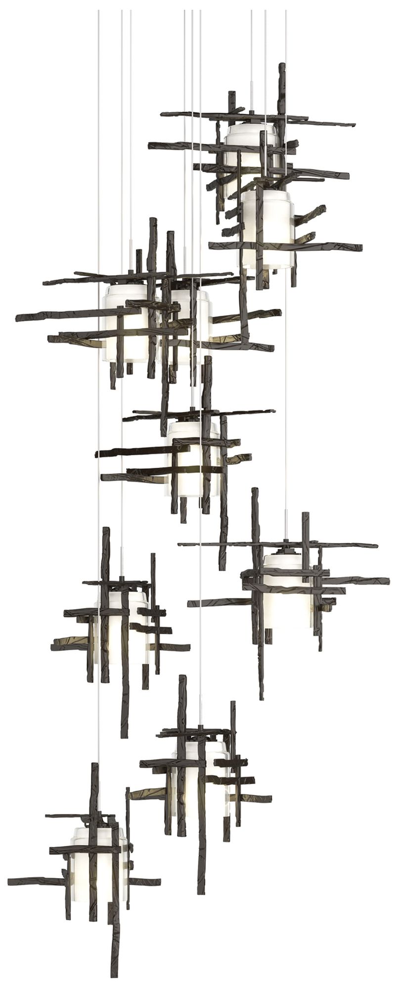 Tura 9-Light Round Oil Rubbed Long Pendant Light