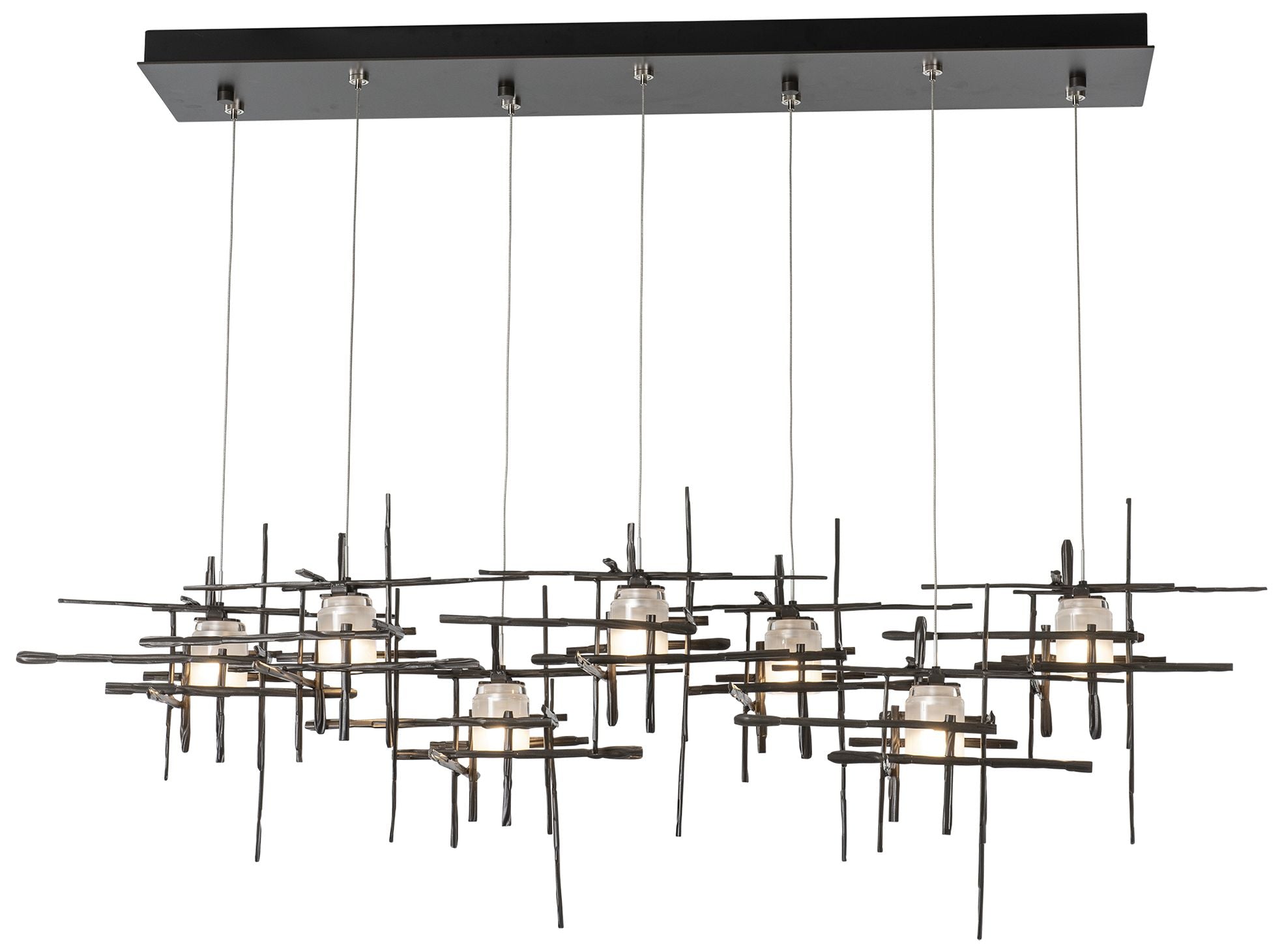 Tura 7-Light 53.6" Rectangular Dark Smoke Chandelier