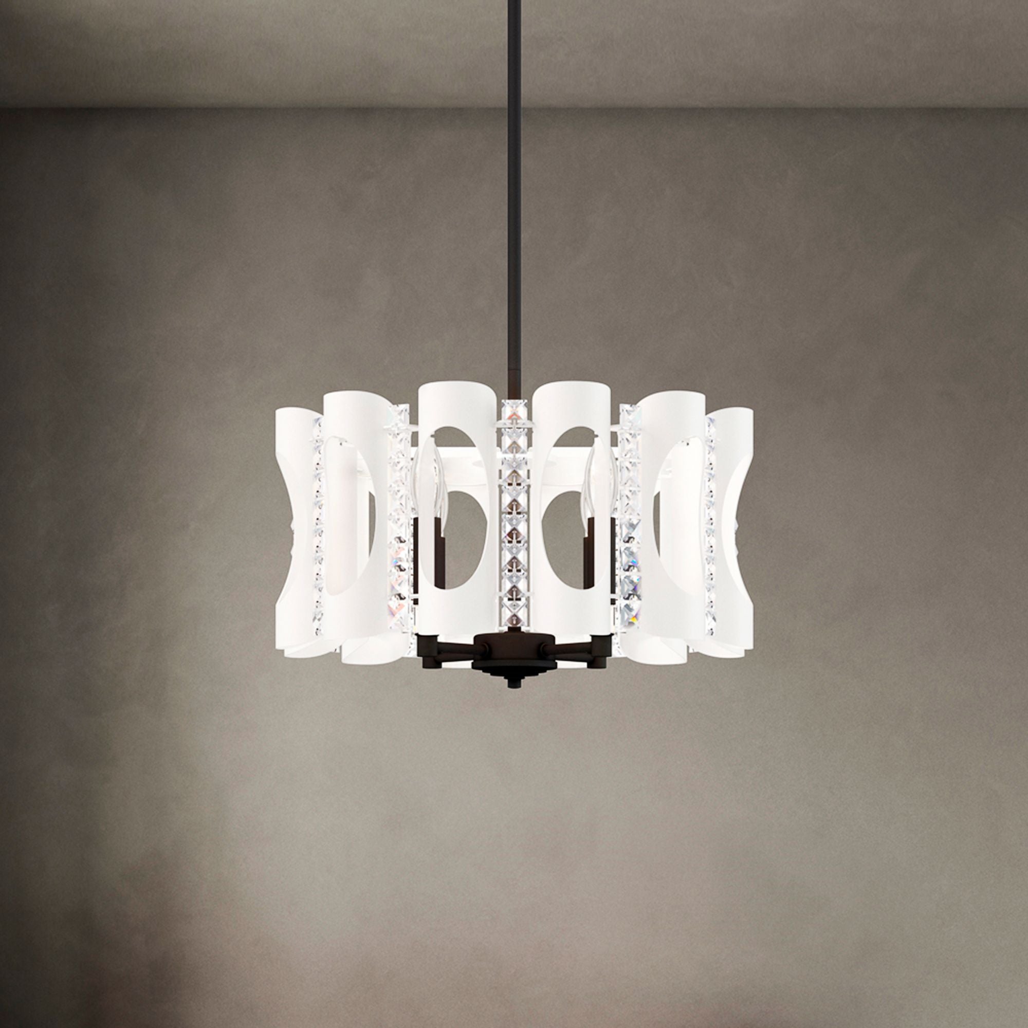 Twilight 8.5"H X 4-Light Crystal Pendant in White