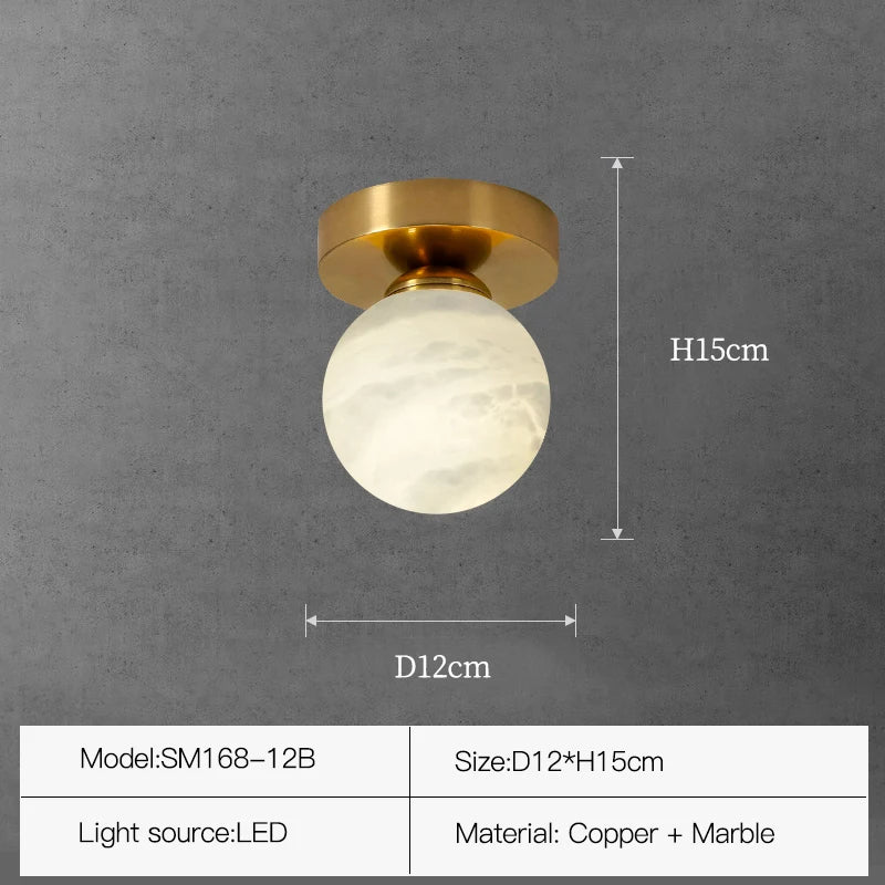 Natural Marble Hallway Ceiling Light Fixture