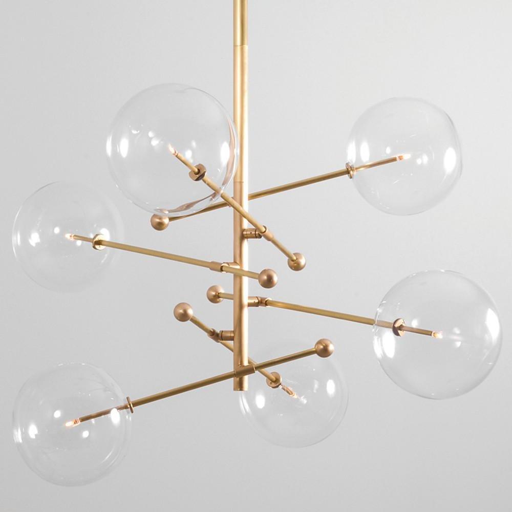 Geometrical Globe Chandelier Lamp Metal Glass Kitchen