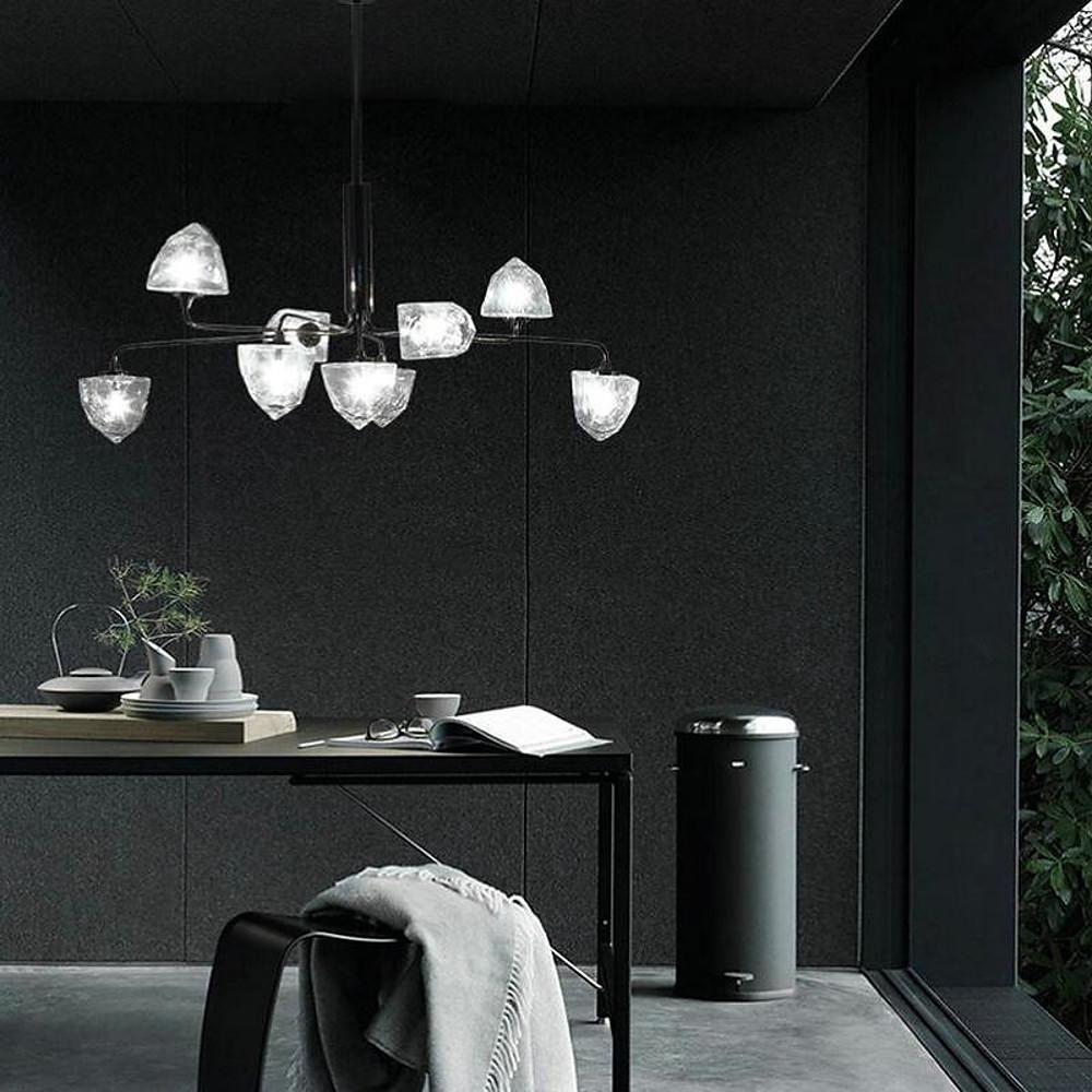 Mini Sputnik Chandelier Light Metal Glass LED for Room
