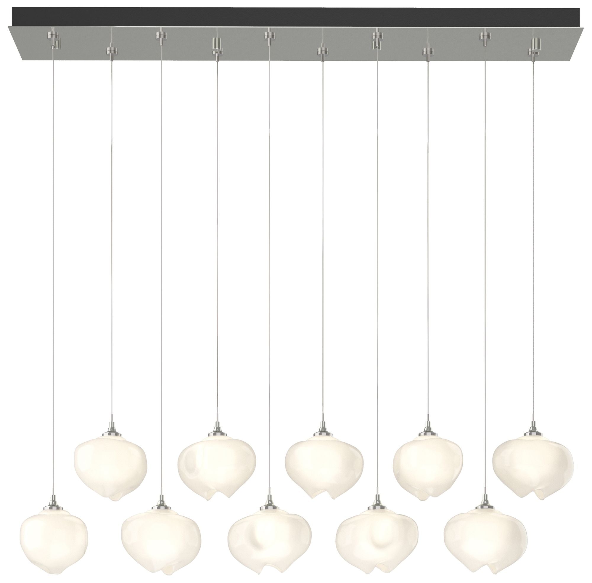 Ume 10-Light Rectangular Sterling with Chandelier