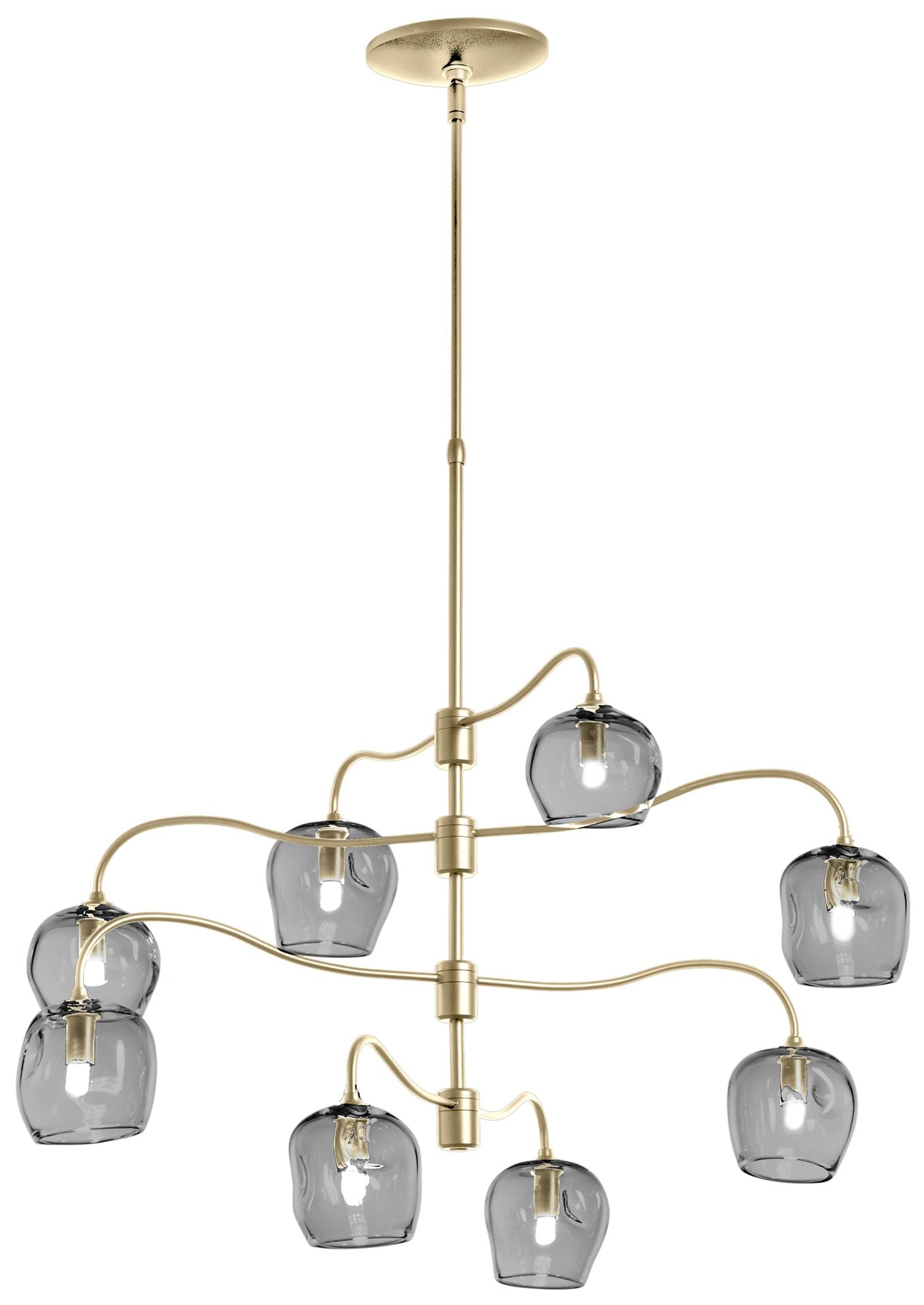 Ume 8-Light Brass Cool Chandelier