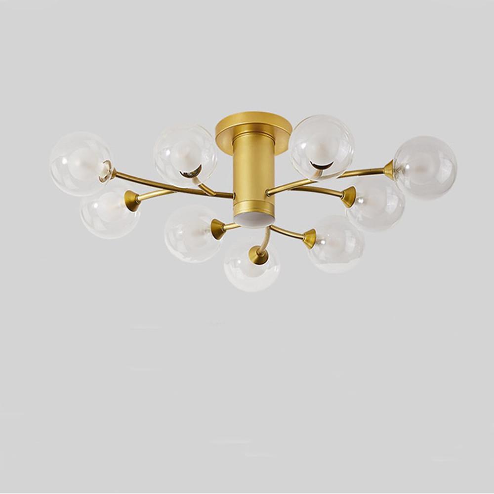 Globe Metal Glass Industrial LED Flush Mount Ceiling