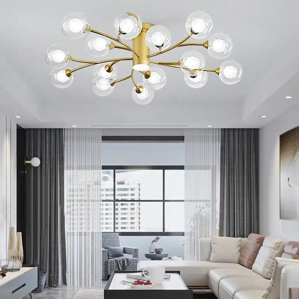 Globe Metal Glass Industrial LED Flush Mount Ceiling