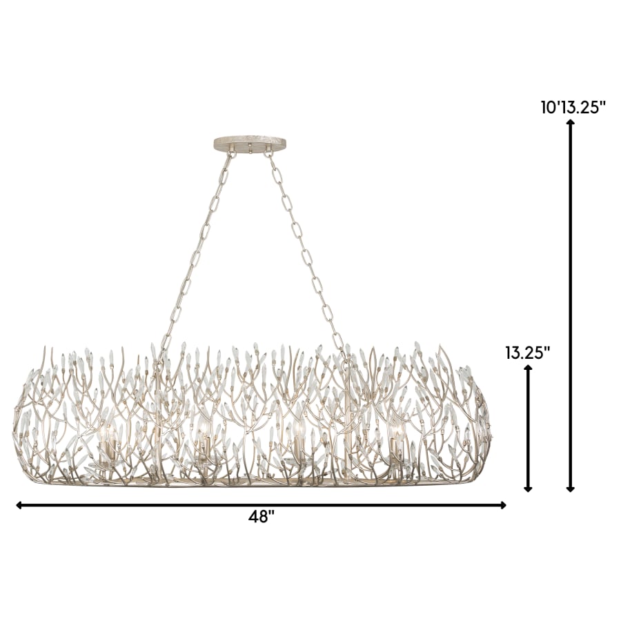 Bask 8-Light 48" Wide Crystal Linear Pendant