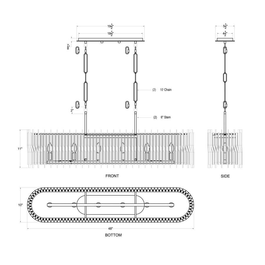 Park Row 6-Light 48" Wide Linear Pendant