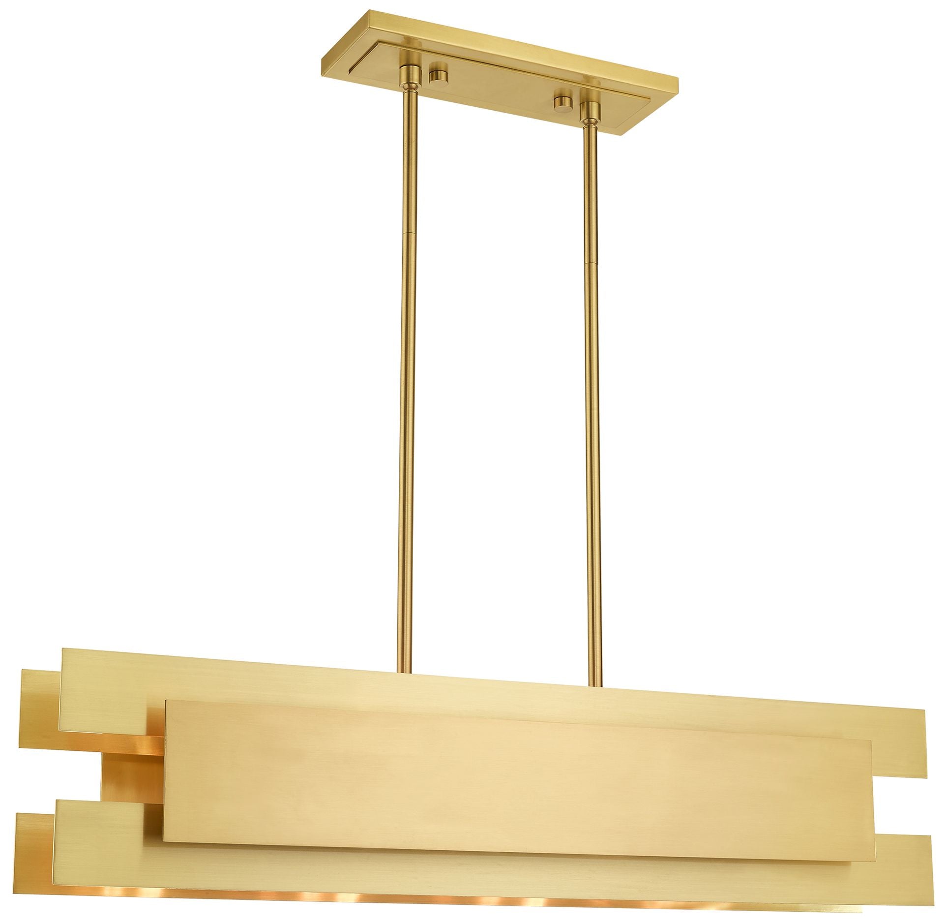 Varick 4-Light Satin Brass Linear Chandelier